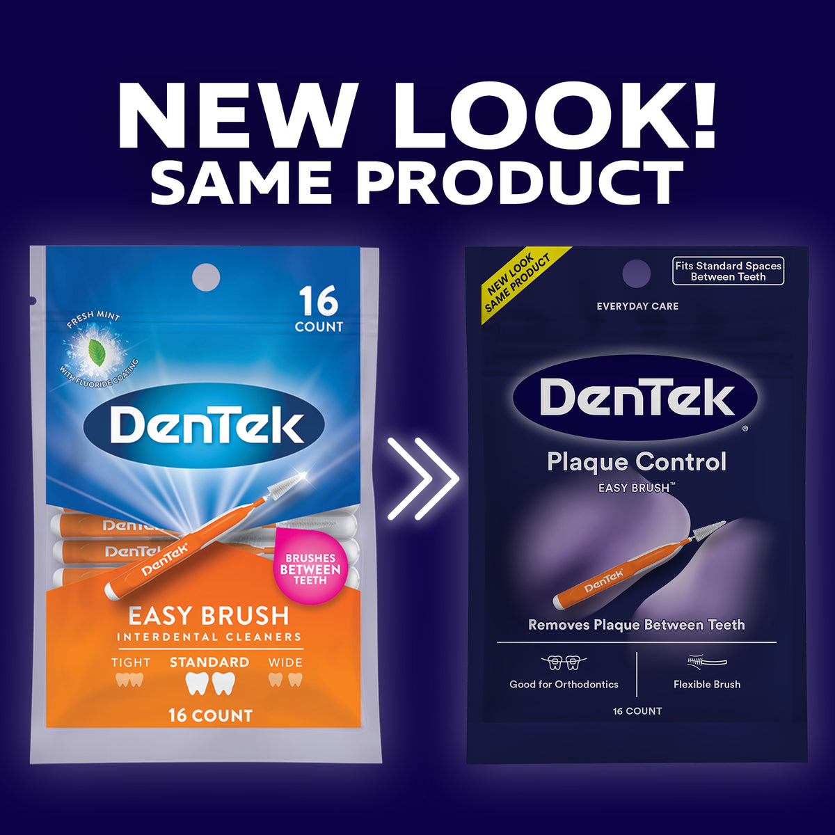 DenTek Plaque Control Easy Brush | Mint | 16 Count