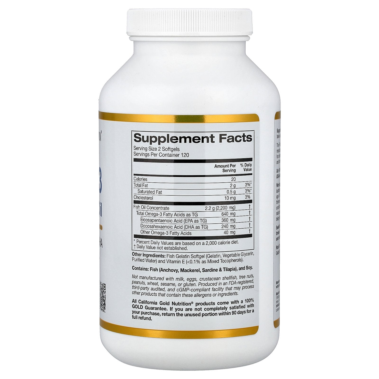 California Gold Nutrition Omega-3 Premium Fish Oil | 240 Fish Gelatin Softgels