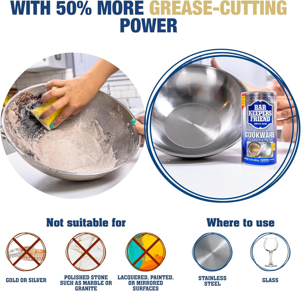 Bar Keepers Friend Cookware Cleaner, 12 Oz (340 g)