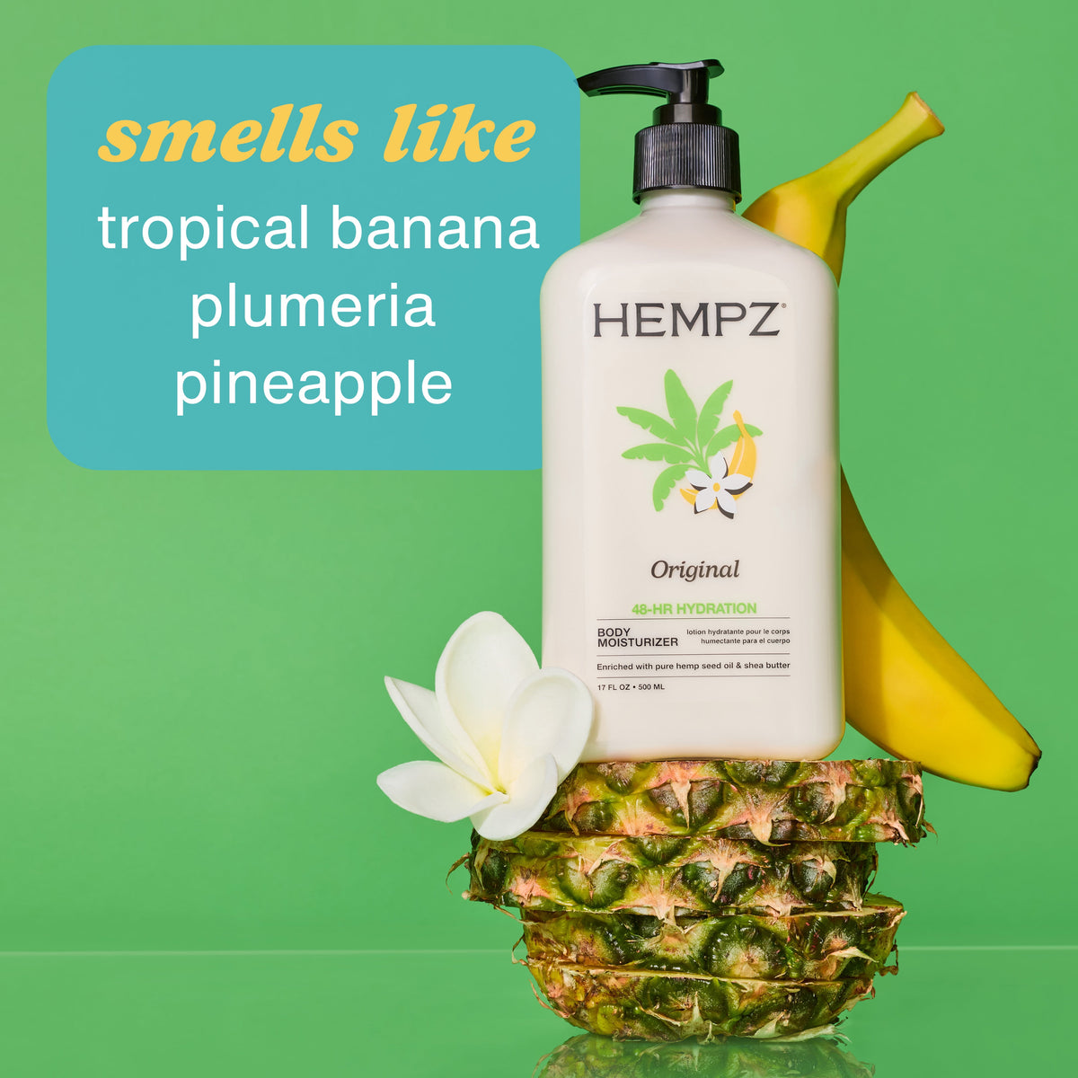 Hempz Body Lotion for Dry Skin, Hydrating and Nourishing | Original Scent | 17 Oz (500 ml)