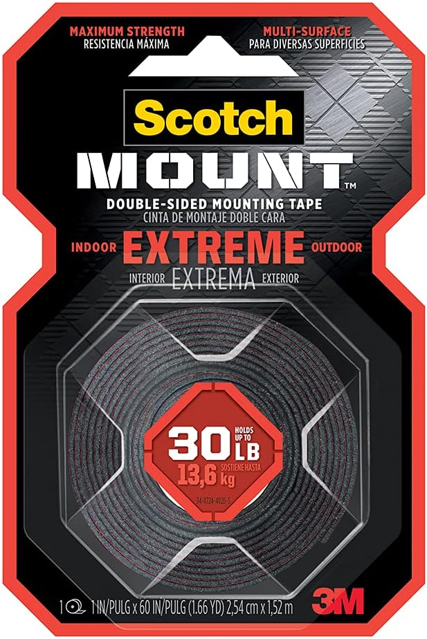3M Scotch 414/DC Extremely Strong Mounting Tape: 1 in. x 60 in. (Black)