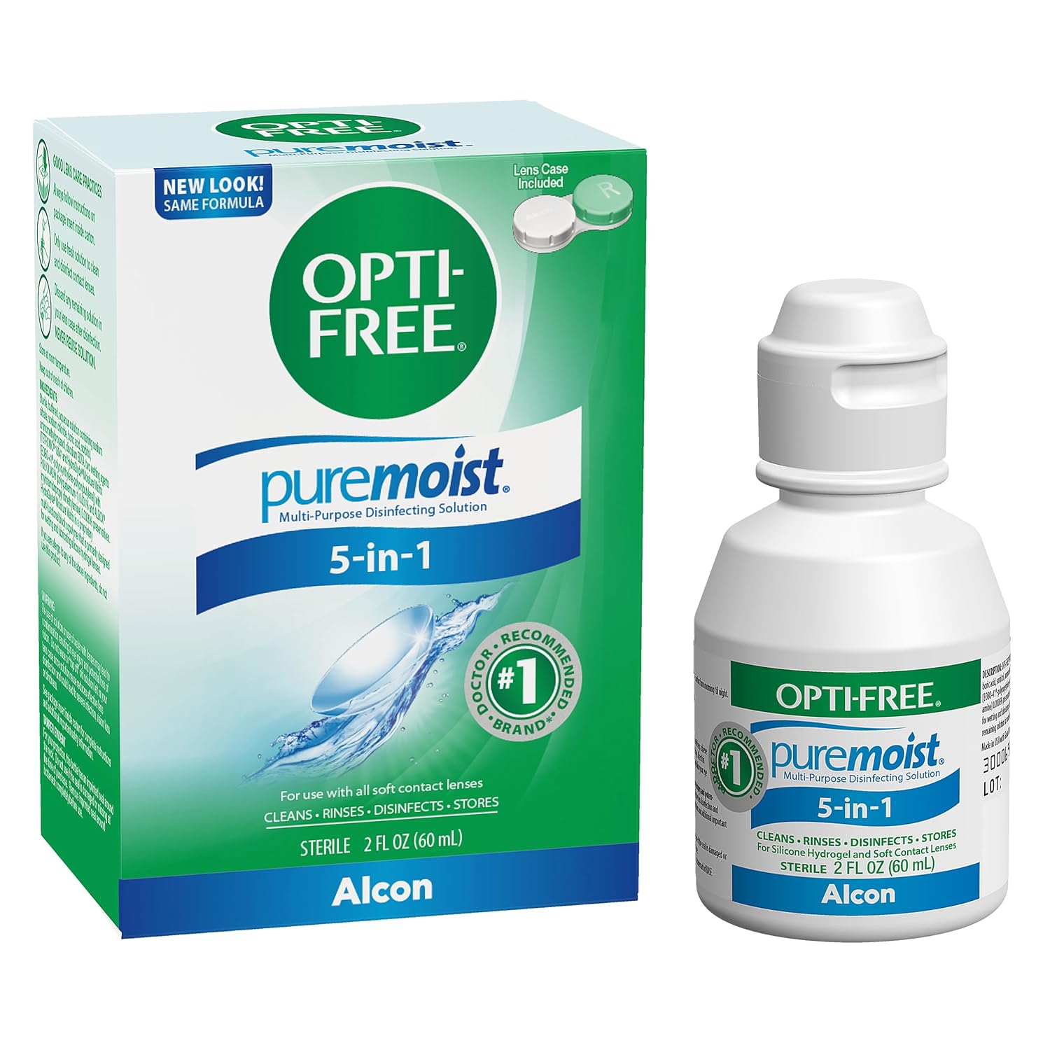 Opti-Free Puremoist Multi-Purpose Disinfecting Solution with Lens Case | 2 Oz