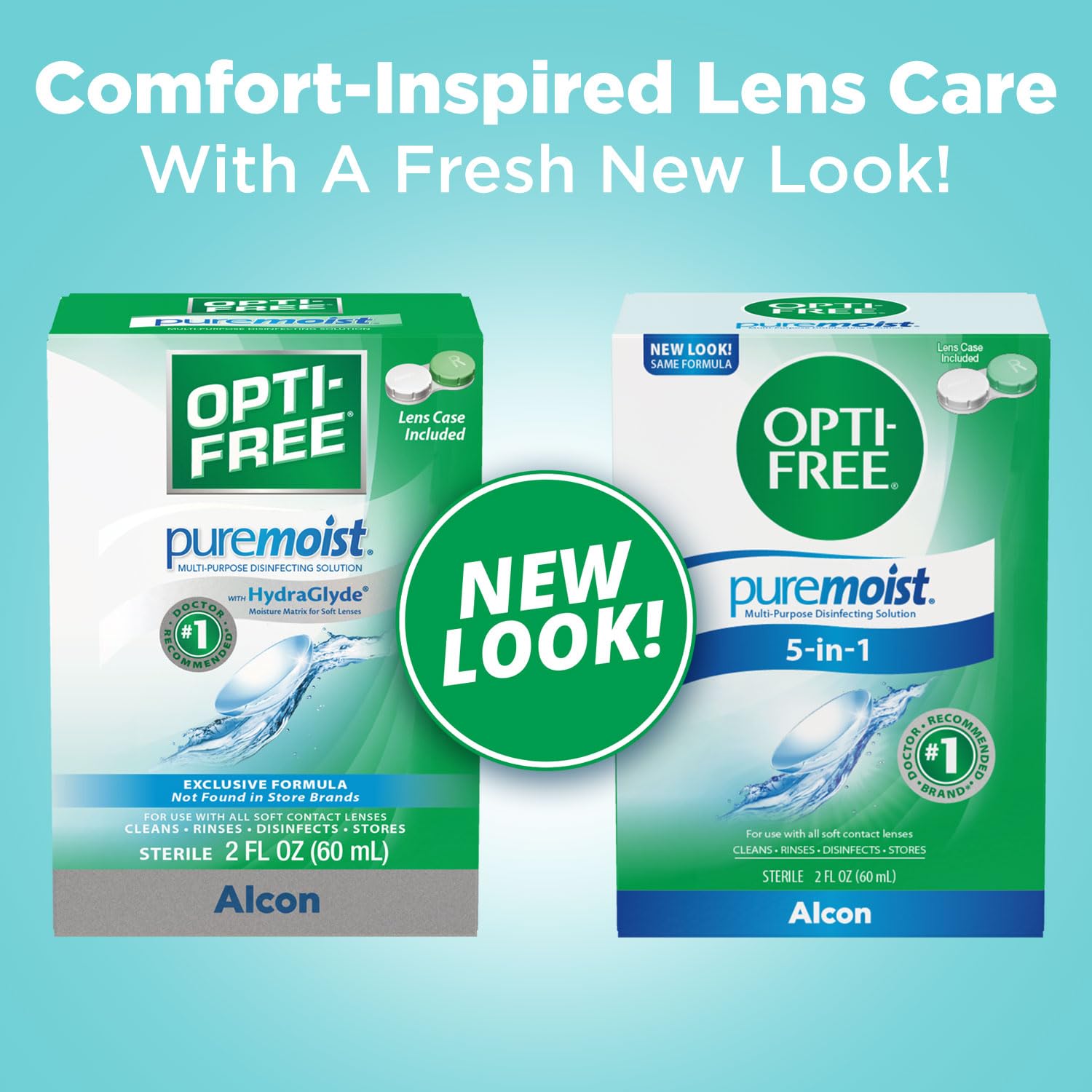 Opti-Free Puremoist Multi-Purpose Disinfecting Solution with Lens Case | 2 Oz