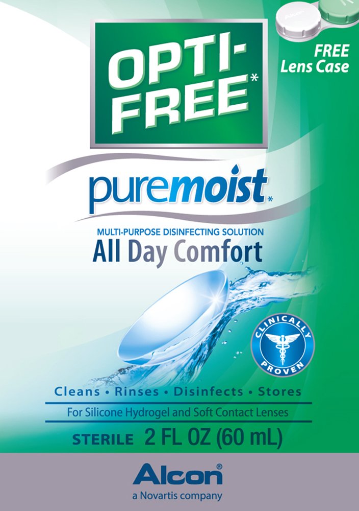 Opti-Free Puremoist Multi-Purpose Disinfecting Solution with Lens Case | 2 Oz