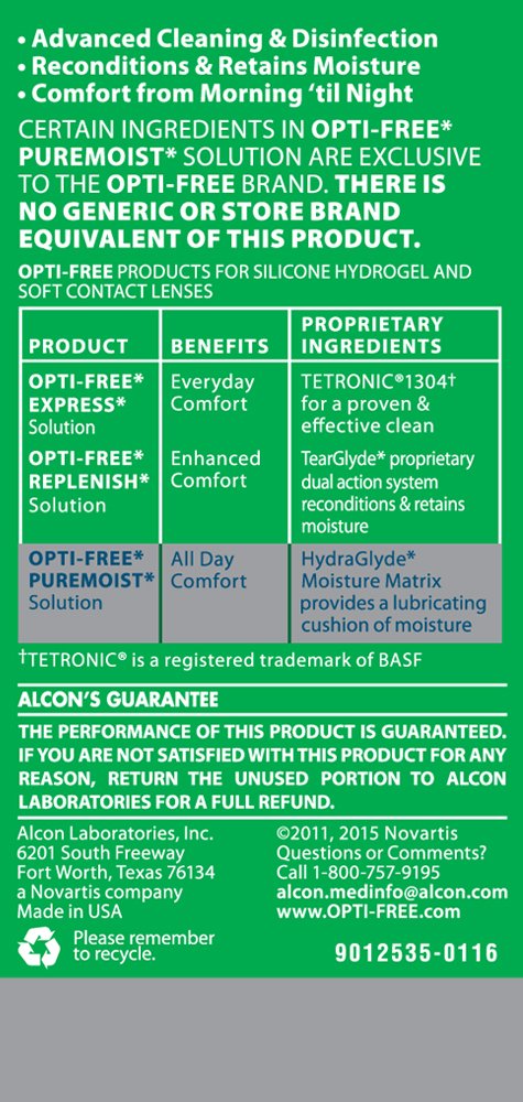 Opti-Free Puremoist Multi-Purpose Disinfecting Solution with Lens Case | 2 Oz