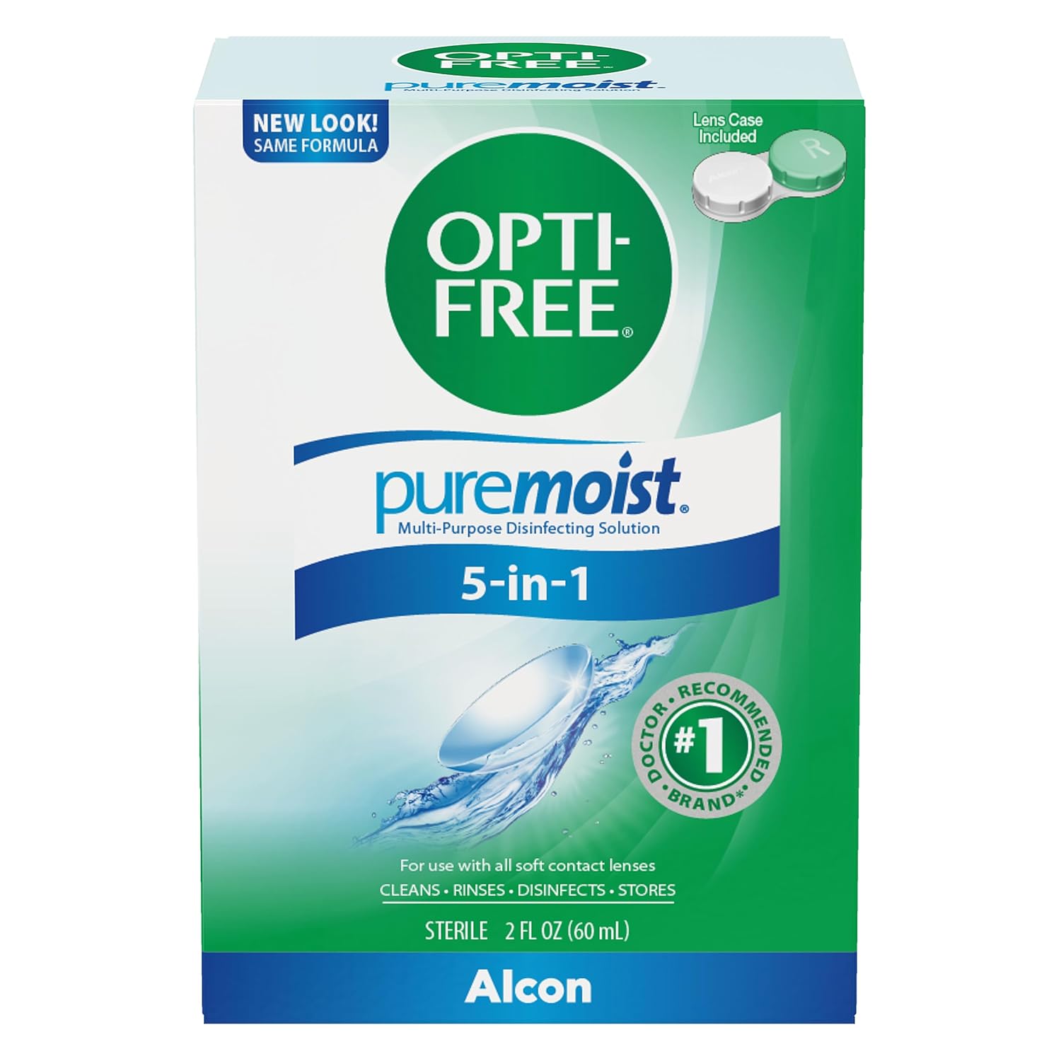 Opti-Free Puremoist Multi-Purpose Disinfecting Solution with Lens Case | 2 Oz