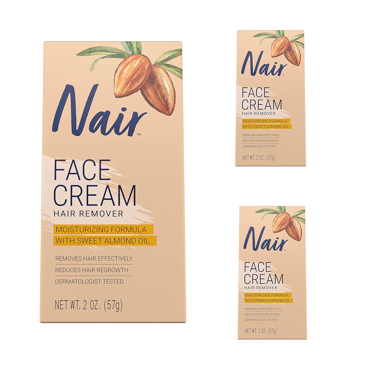 Nair Face Cream Hair Remover for Sensitive Skin – 2 oz