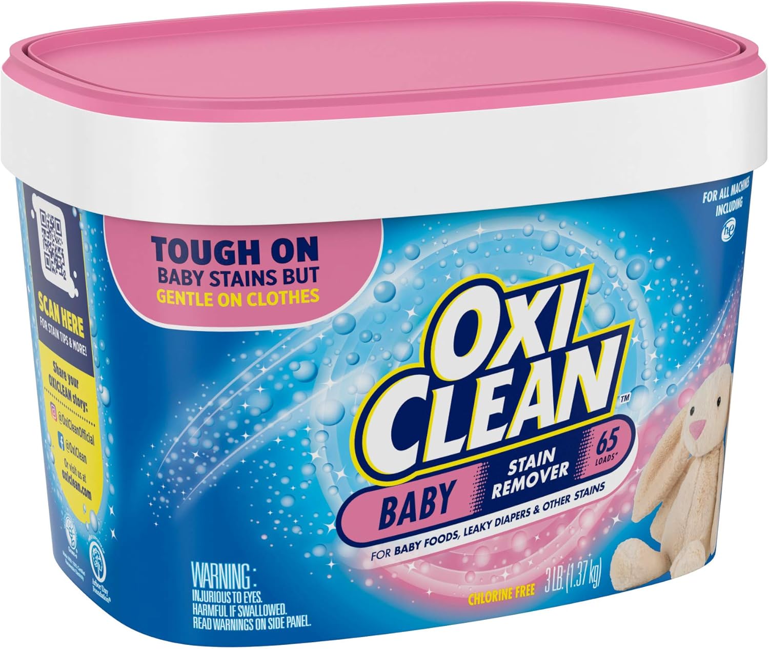OxiClean Versatile Stain Remover Baby Stain Soaker | 3 lb (1.37 kg)