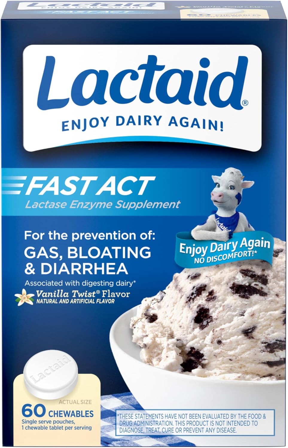 Lactaid Fast Act | Vanilla | 60 Chewables