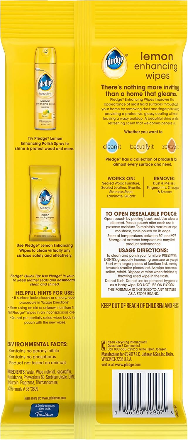 Pledge Expert Care Wood Wipes | 24 Wipes