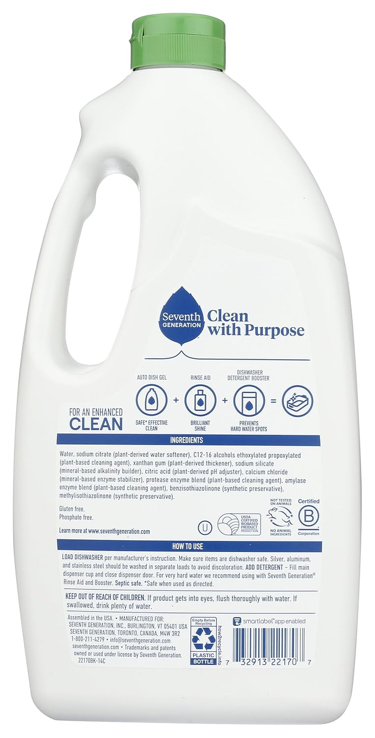 Seventh Generation Free and Clear Dishwasher Detergent Gel | 42 Oz
