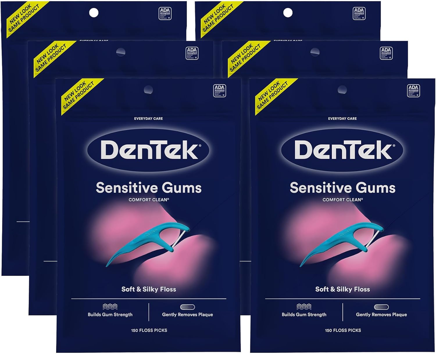 Dentek Comfort Clean Floss Picks | 150 Picks | Pack of 6