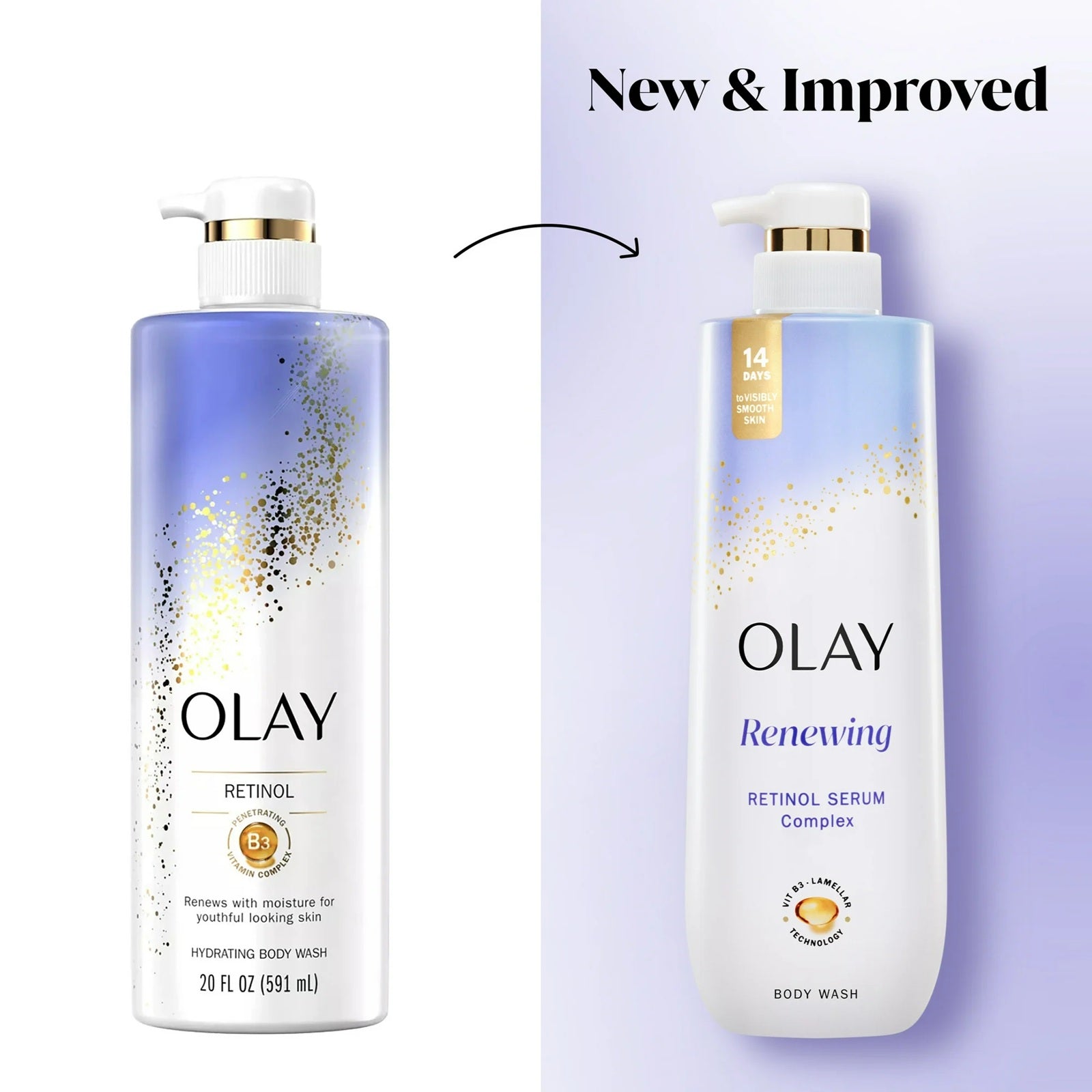 Olay Cleansing & Renewing Nighttime Body Wash With Retinol | 17.9 Oz (591 ml)