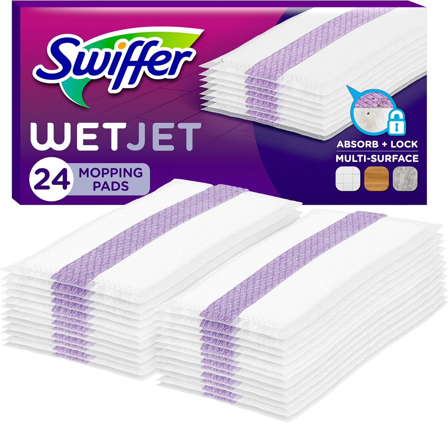 Swiffer Wetjet Hardwood Mop Pad Refills | 24 Mopping Pads