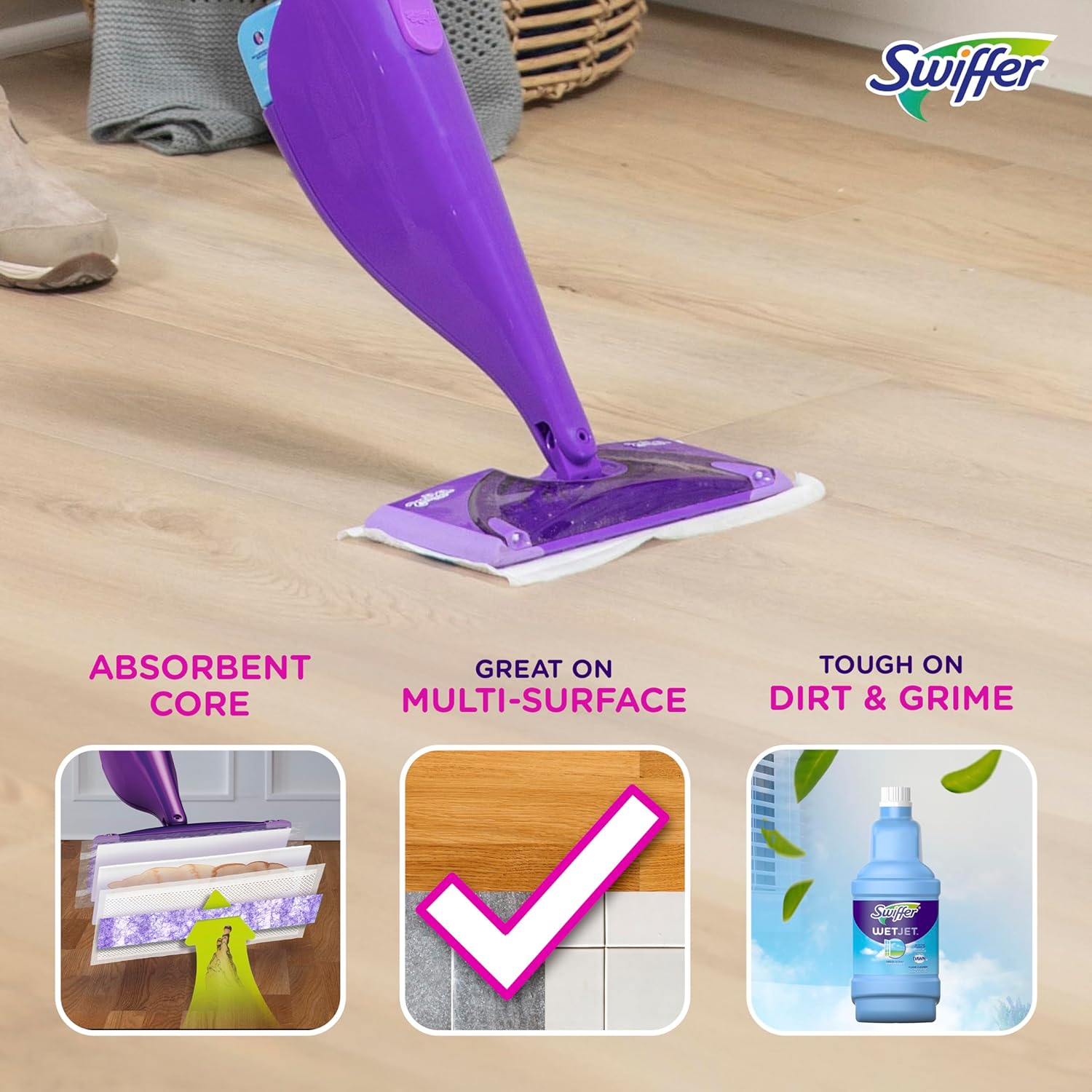 Swiffer Wetjet Hardwood Mop Pad Refills | 24 Mopping Pads