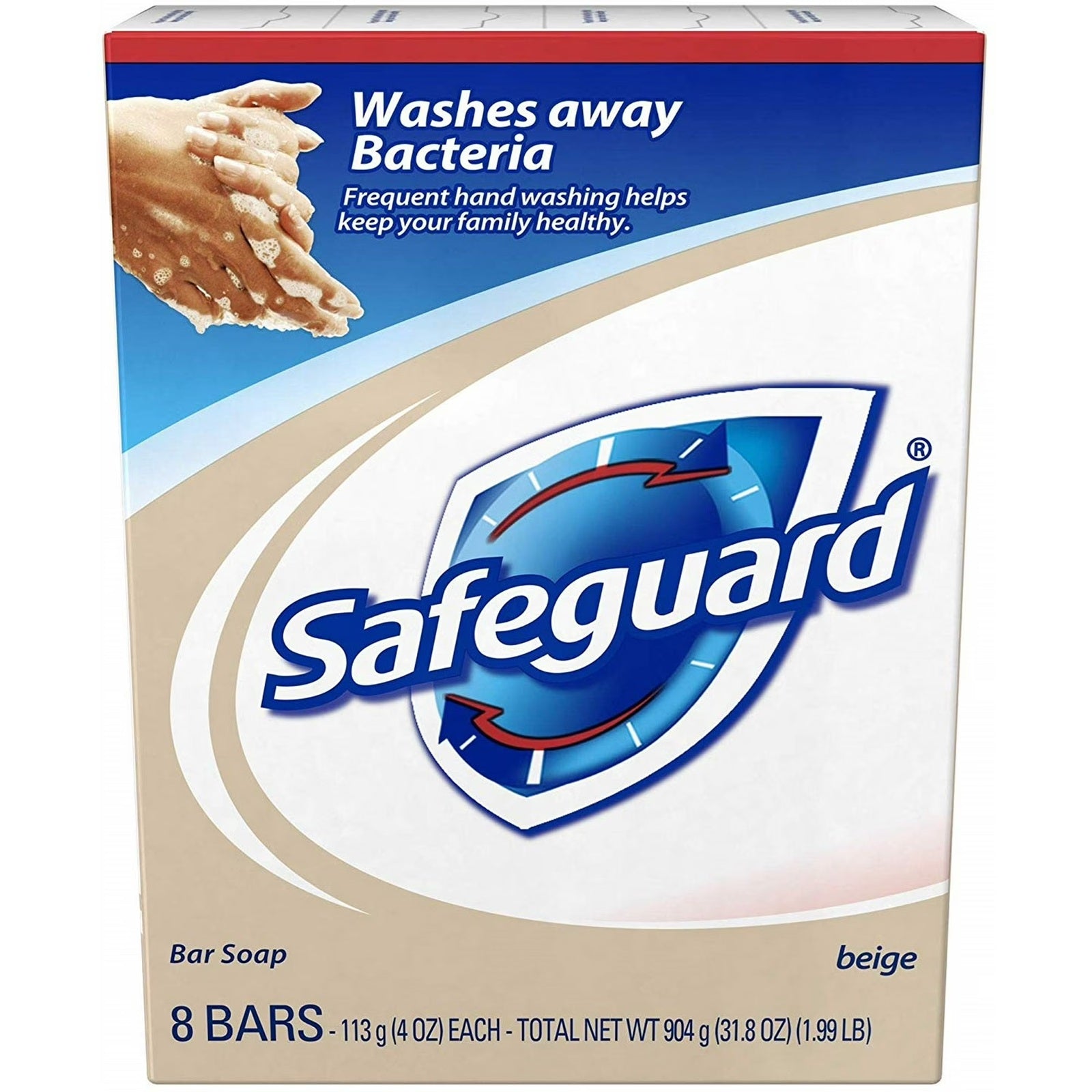 Safeguard Antibacterial Beige Bar Soap | 4 Oz | 8 Bars