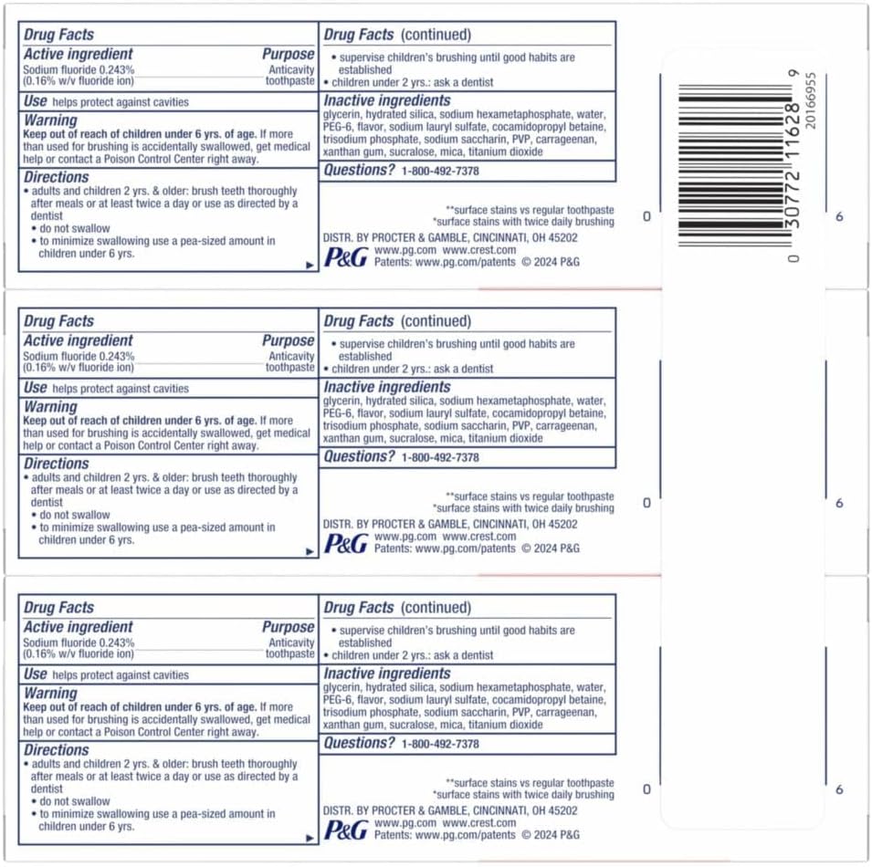 Crest Toothpaste 3D White Brilliance Vibrant Peppermint | 4.1 Oz | Pack of 3