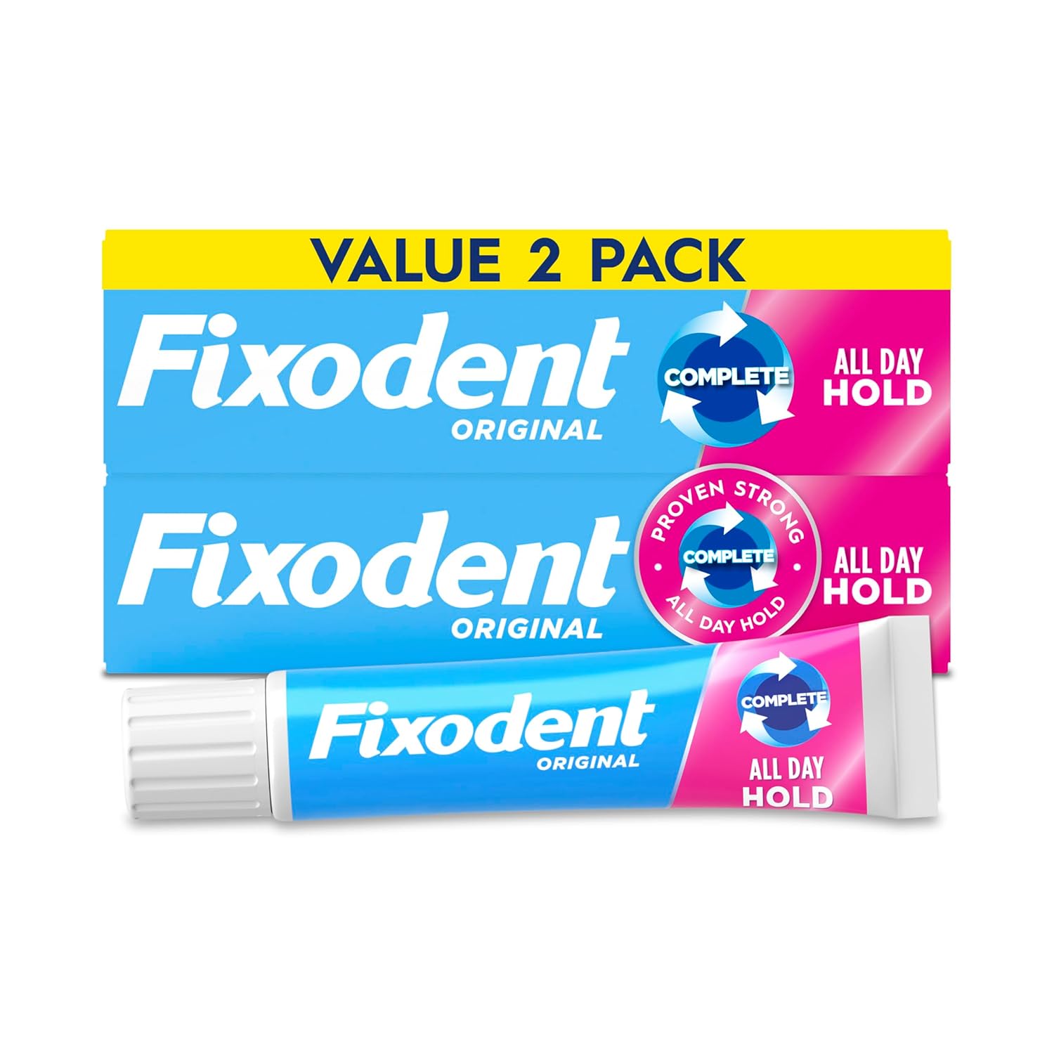 Fixodent Original Denture Adhesive Cream Twin Pack | 4.8 Oz