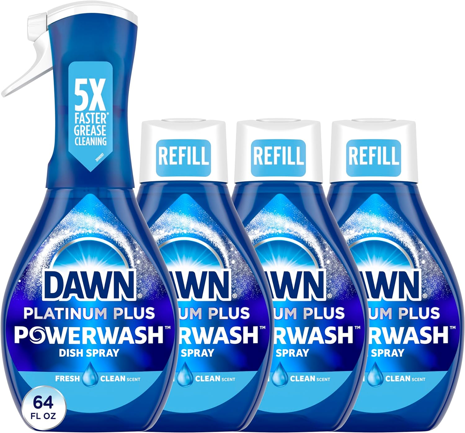 Dawn Platinum Powerwash 1 Spray + 3 Refills (Pack of 4)