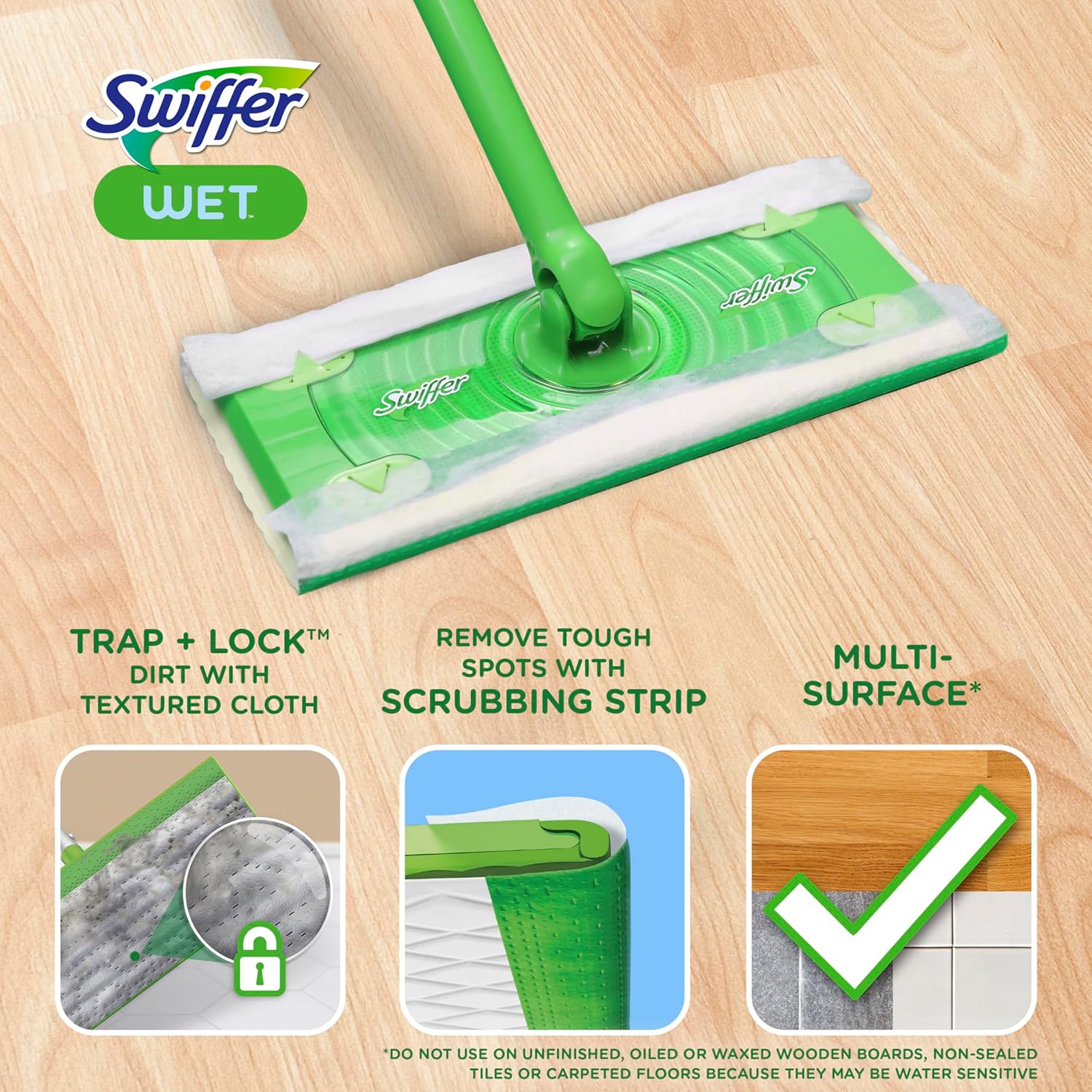 Swiffer Sweeper Wet Mopping Cloths | Open-Window Fresh | 24 Wet Pad Refills