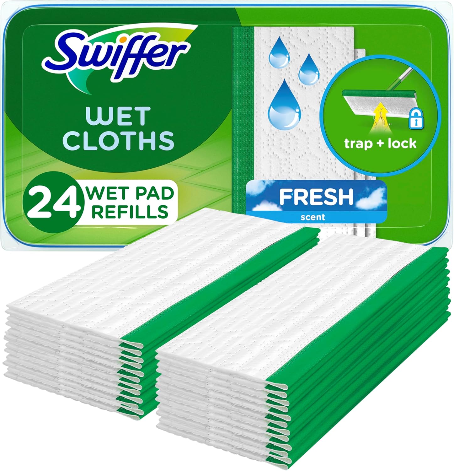 Swiffer Sweeper Wet Mopping Cloths | Open-Window Fresh | 24 Wet Pad Refills