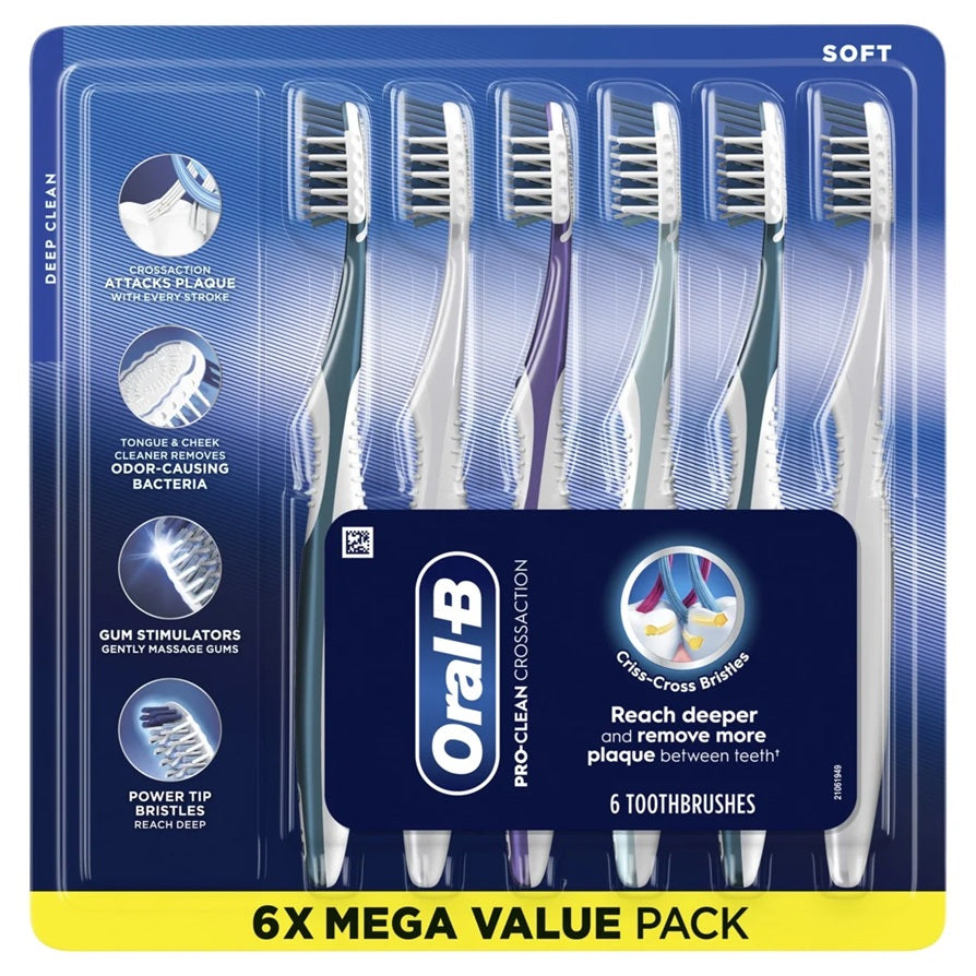 Oral-B Pro Health All in One Soft Toothbrushes, 6 Count