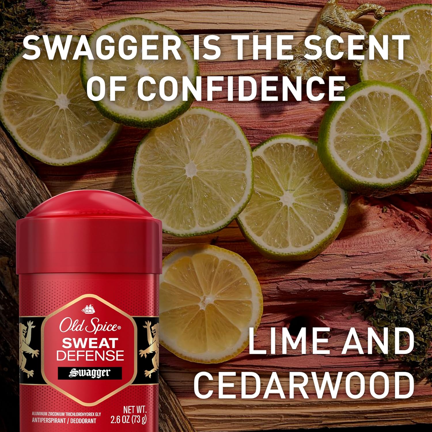 Old Spice Sweat Defense Antiperspirant & Deodorant, Swagger with Cedarwood (Pack of 2)