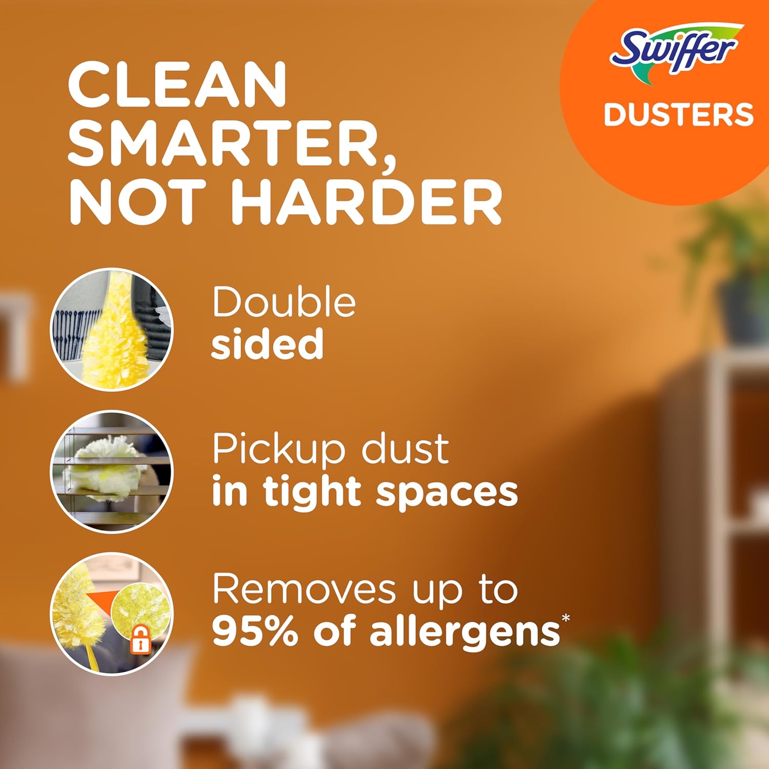Swiffer 360 Dusters Extendable Handle Starter Kit | 3 Count Duster Refill