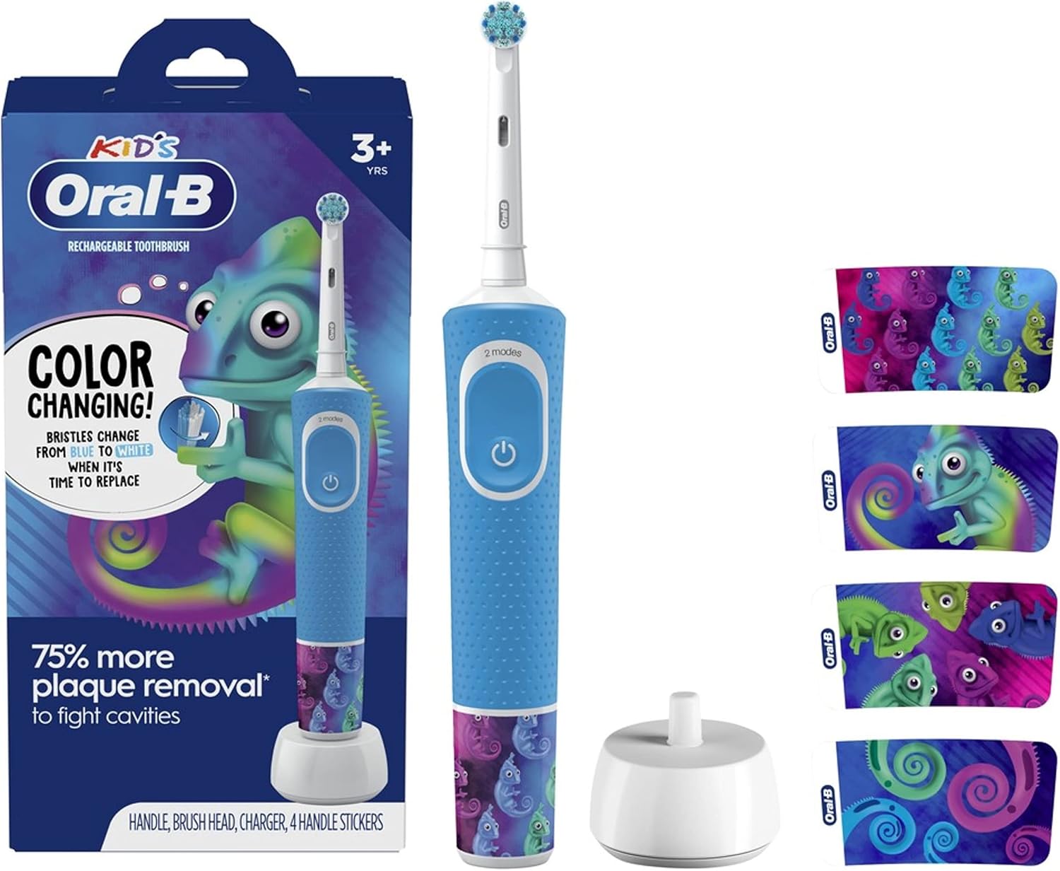 Oral-B Kids Electric Toothbrush with Sensitive Brush Head and Timer, for Kids 3+