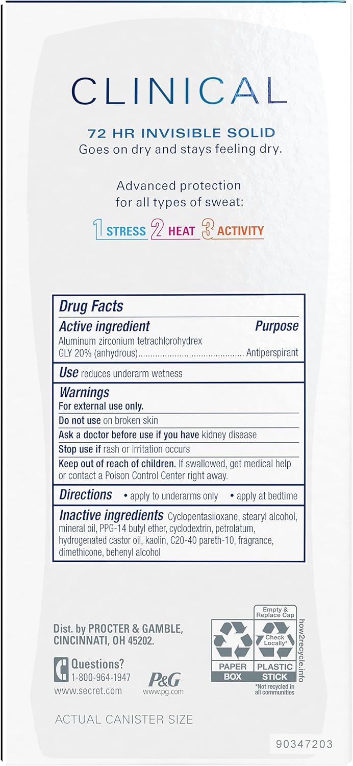 Secret Clinical Strength | Invisible Solid | 2.6 Oz