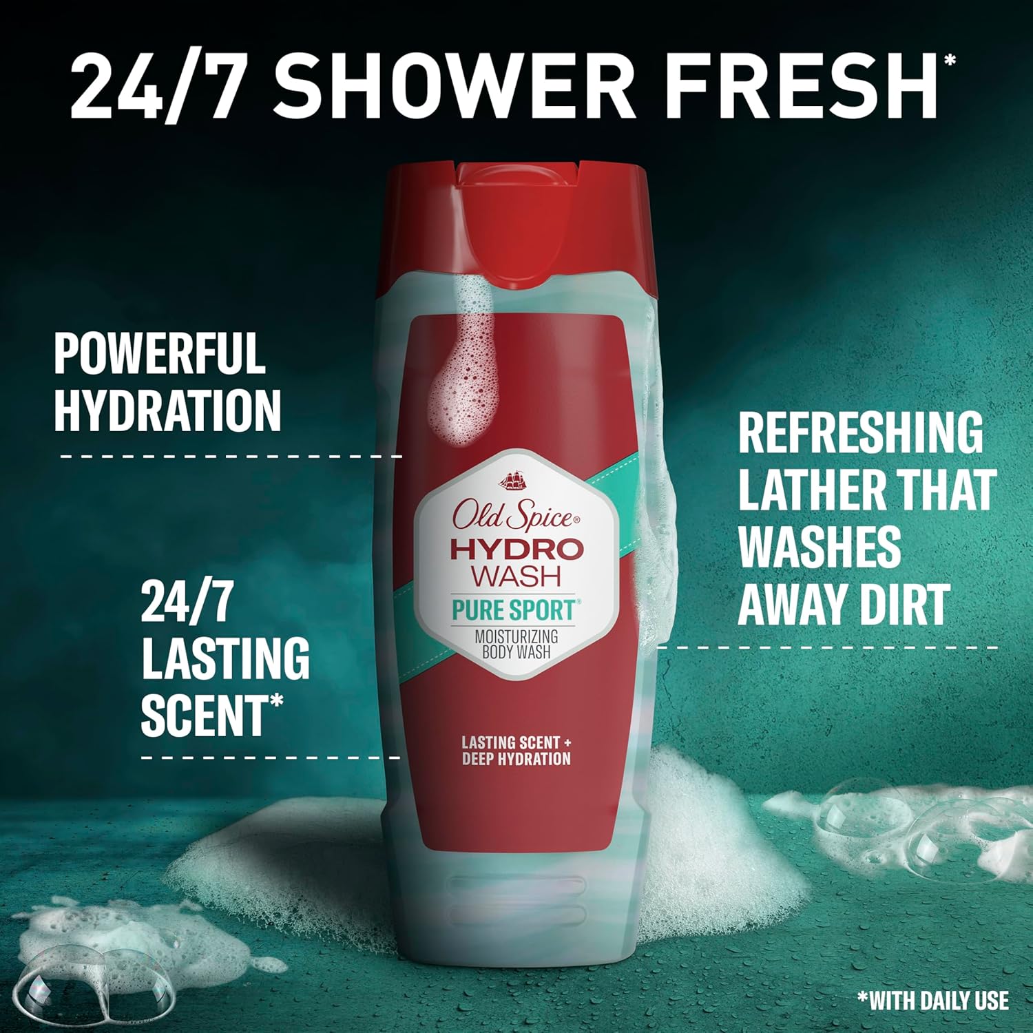 Old Spice Hydro Body Wash | Pure Sport Plus | 16 Oz (473 ml)