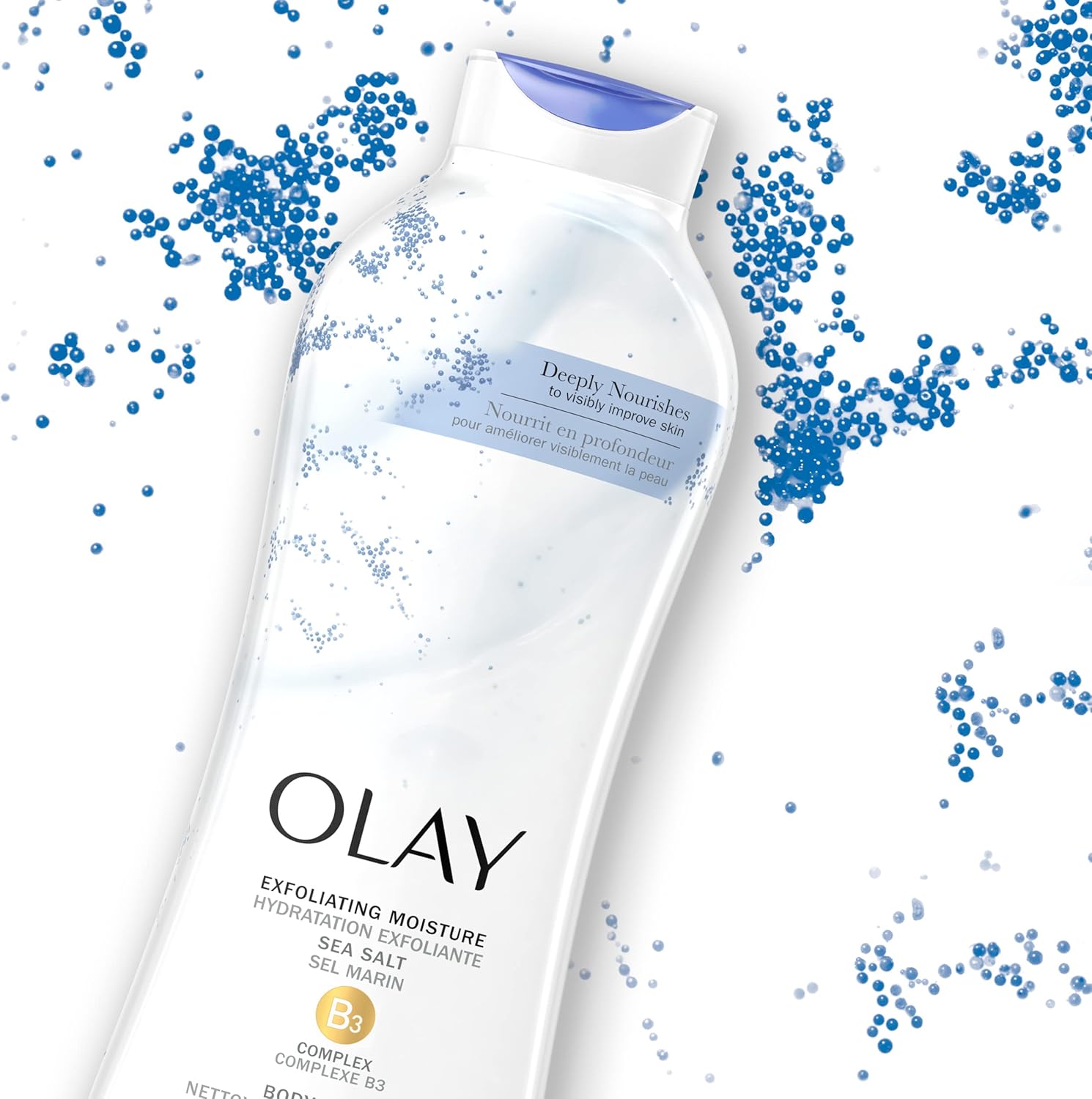 Olay Daily Exfoliating with Sea Salts Body Wash | 22 Oz | Pack of 4