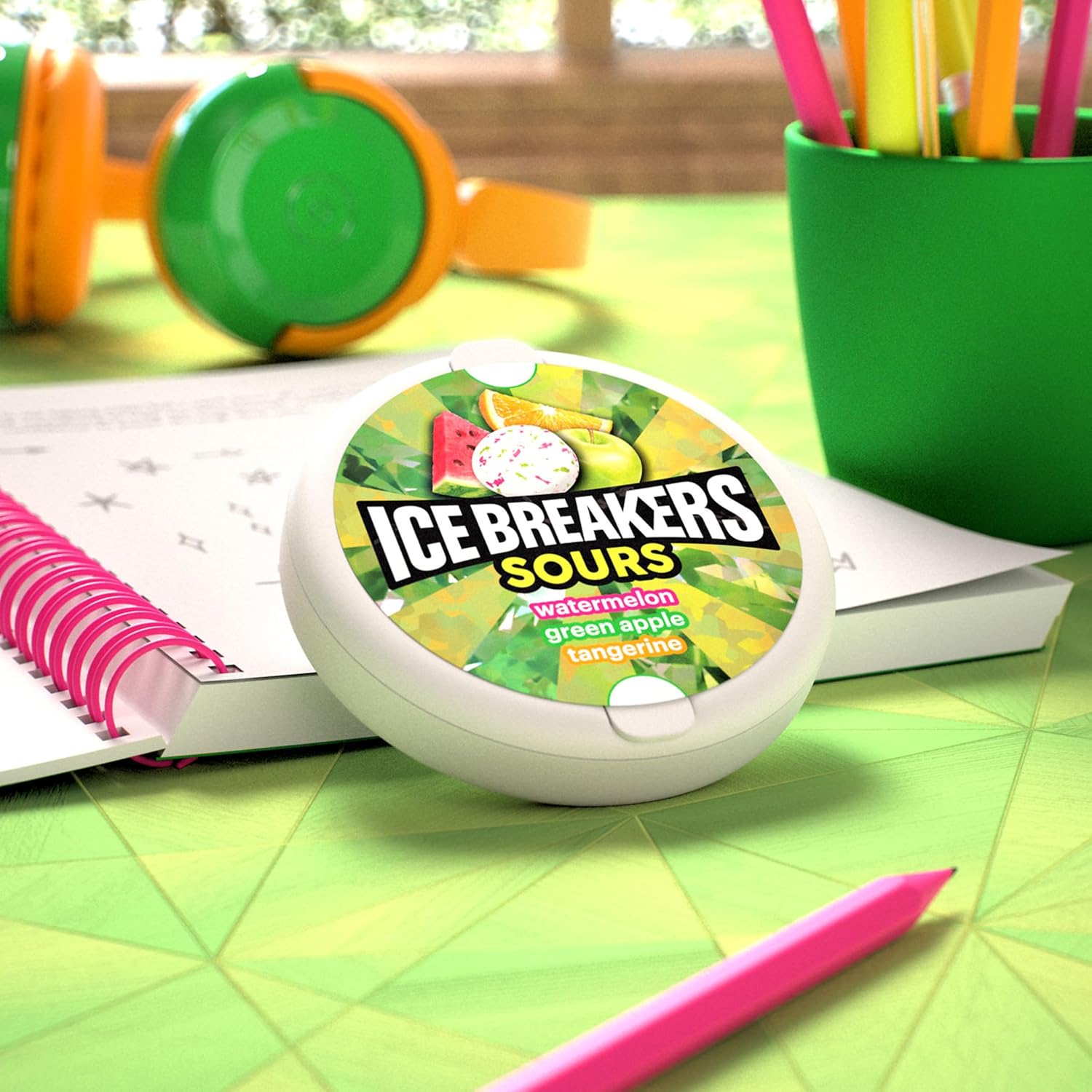 Ice Breakers Sours | Watermelon, Green Apple and Tangerine | 1.5 Oz (42 g)