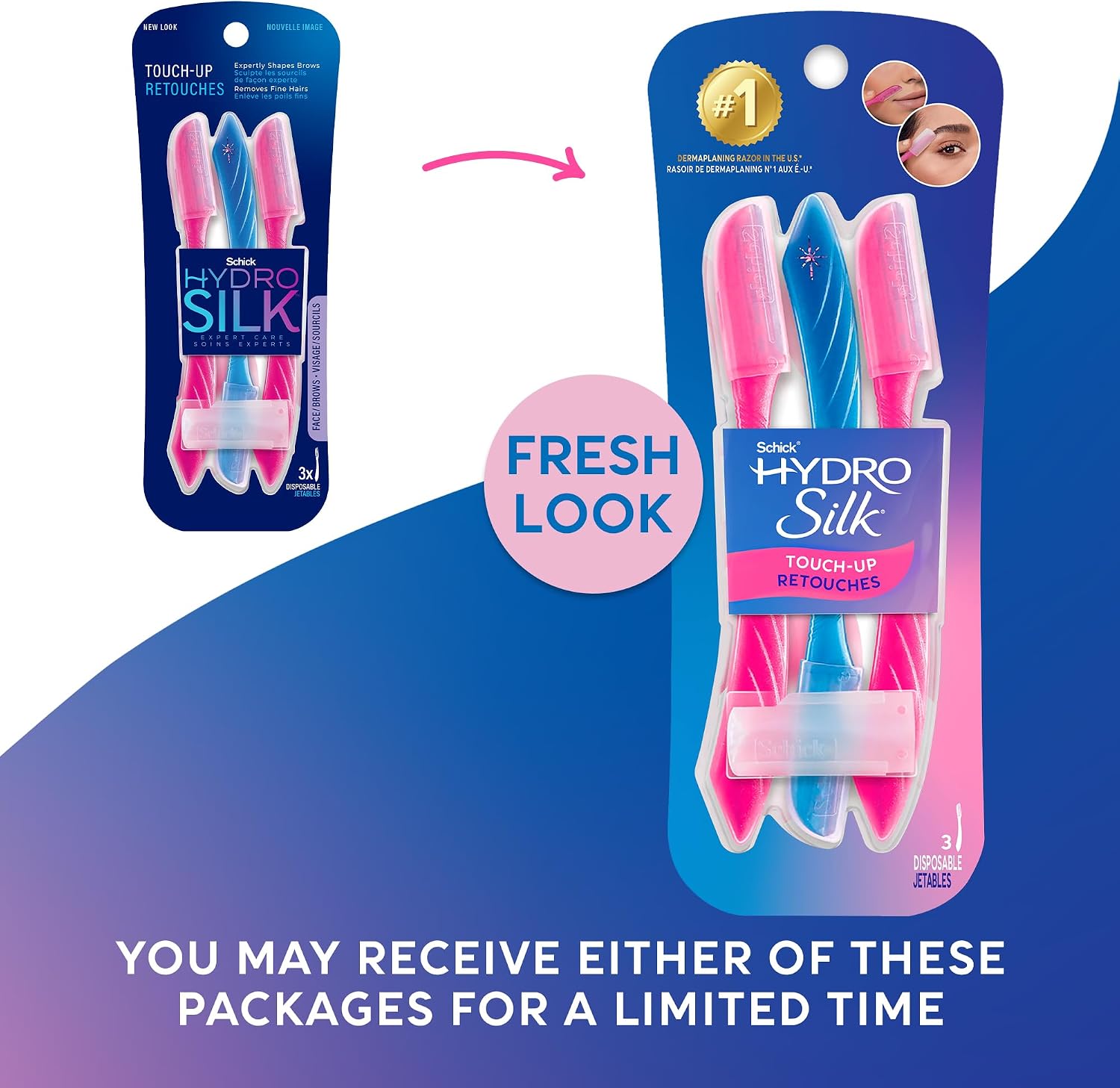 Schick Silk Touch-Up Multipurpose Exfoliating Dermaplaning Tool | 3 Count