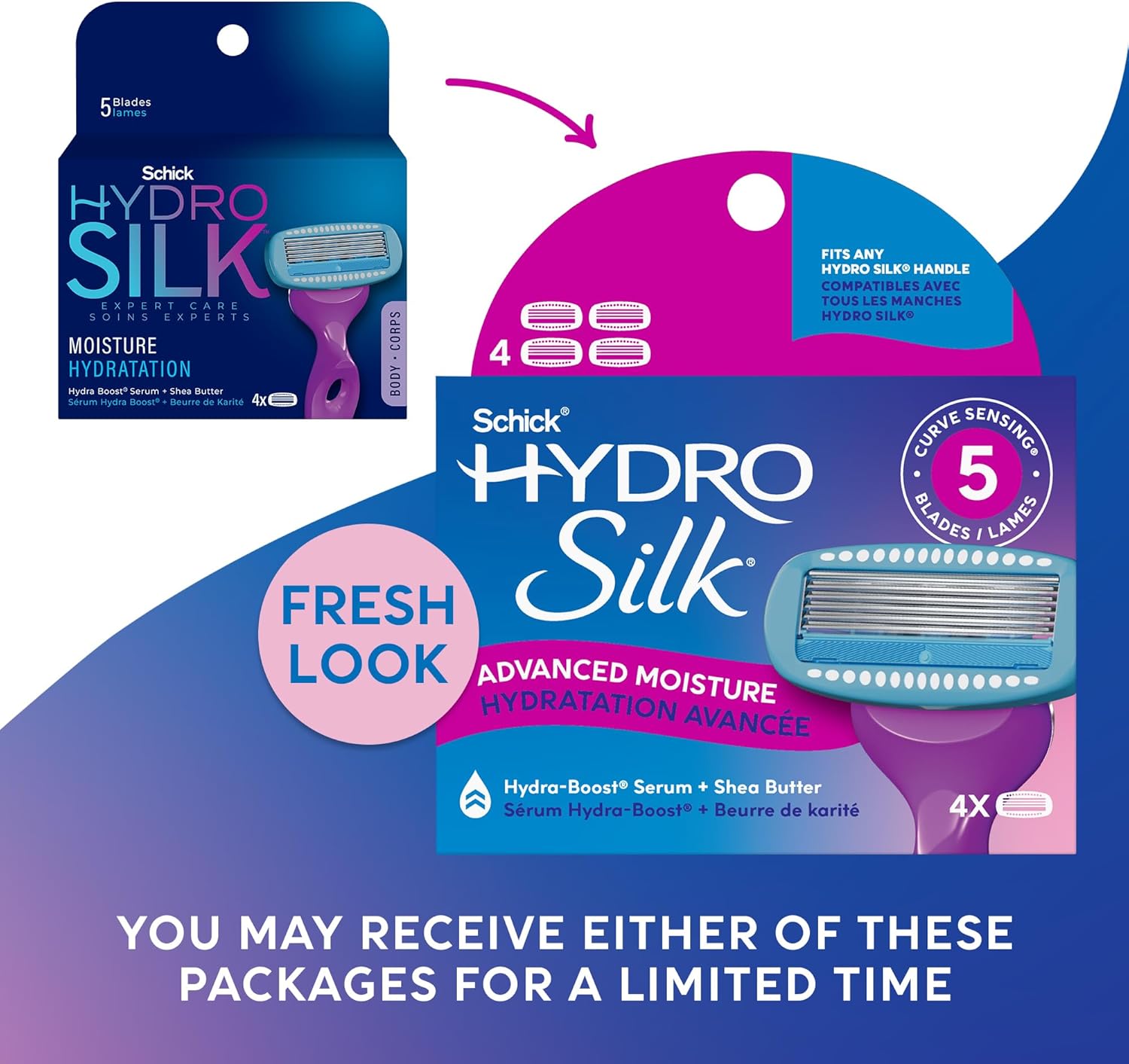 Schick Hydro Silk Advanced Moisture | 4 Refill Blades