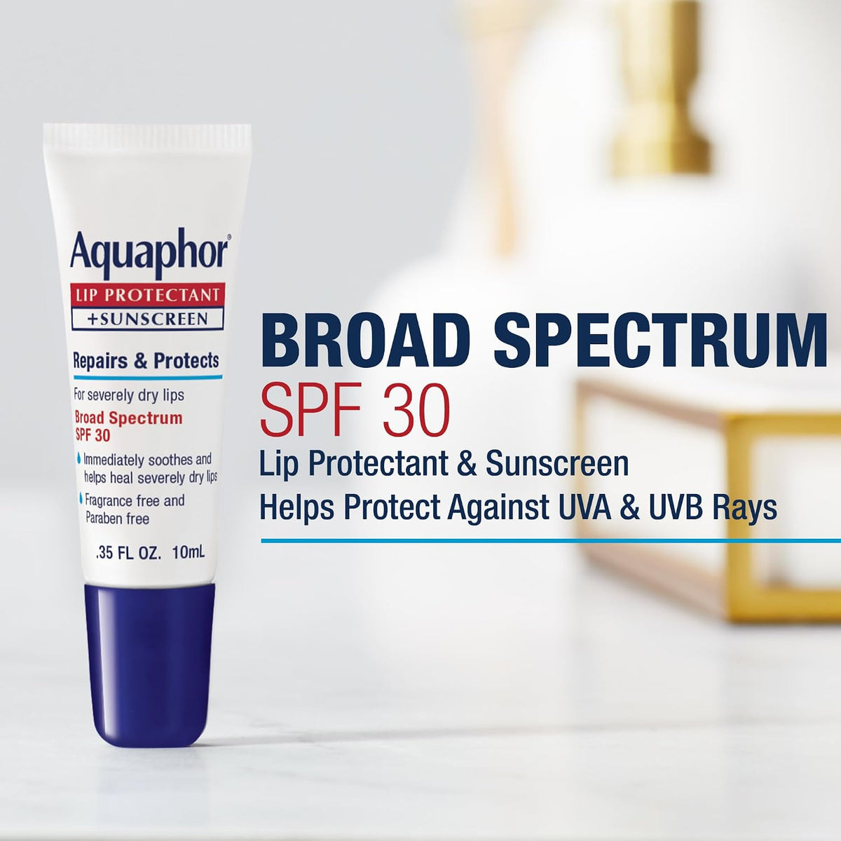 Aquaphor Lip Repair with Protect, Carded Pack | 0.35 Oz (10 ml)