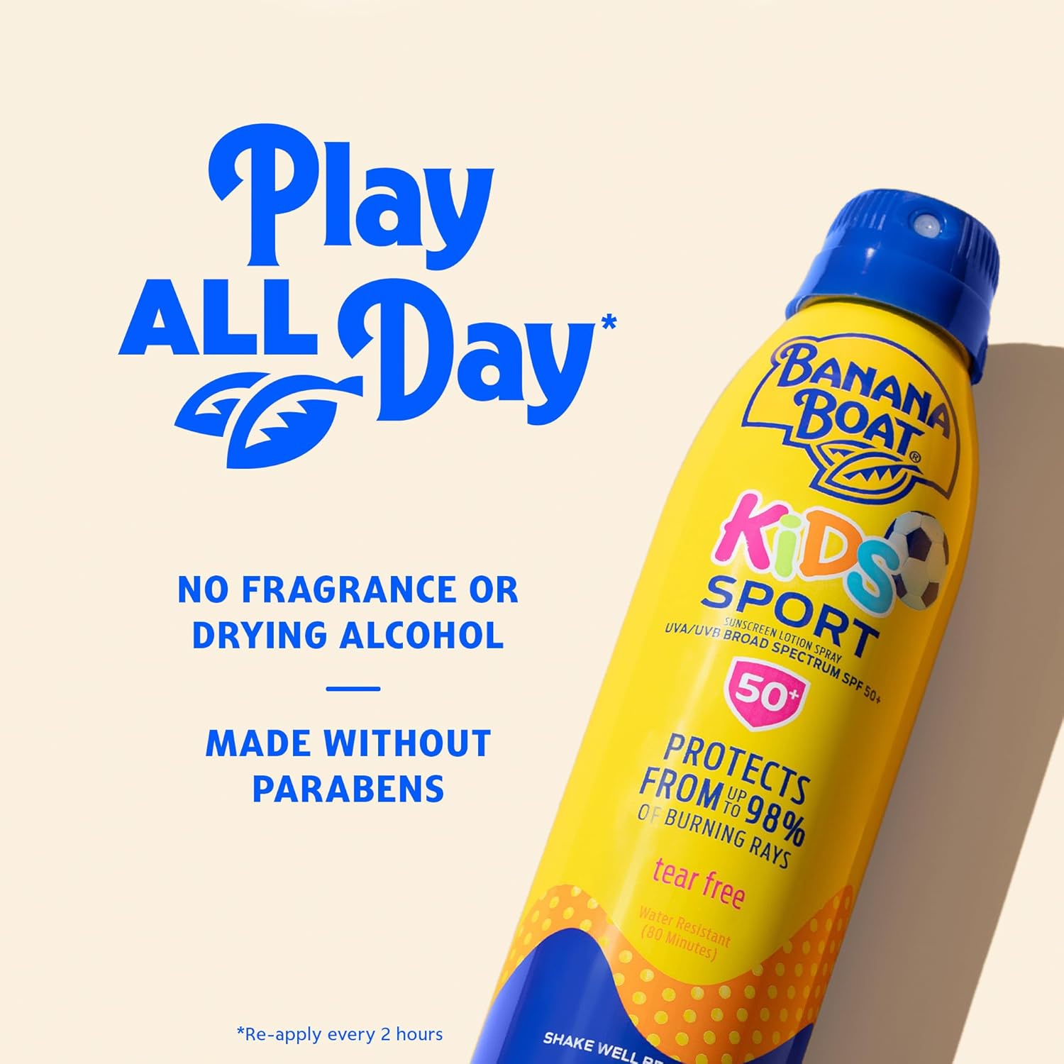 Banana Boat Sunscreen Spray Kids Sport Tear-Free | SPF 50 | 6 Oz | Twin Pack
