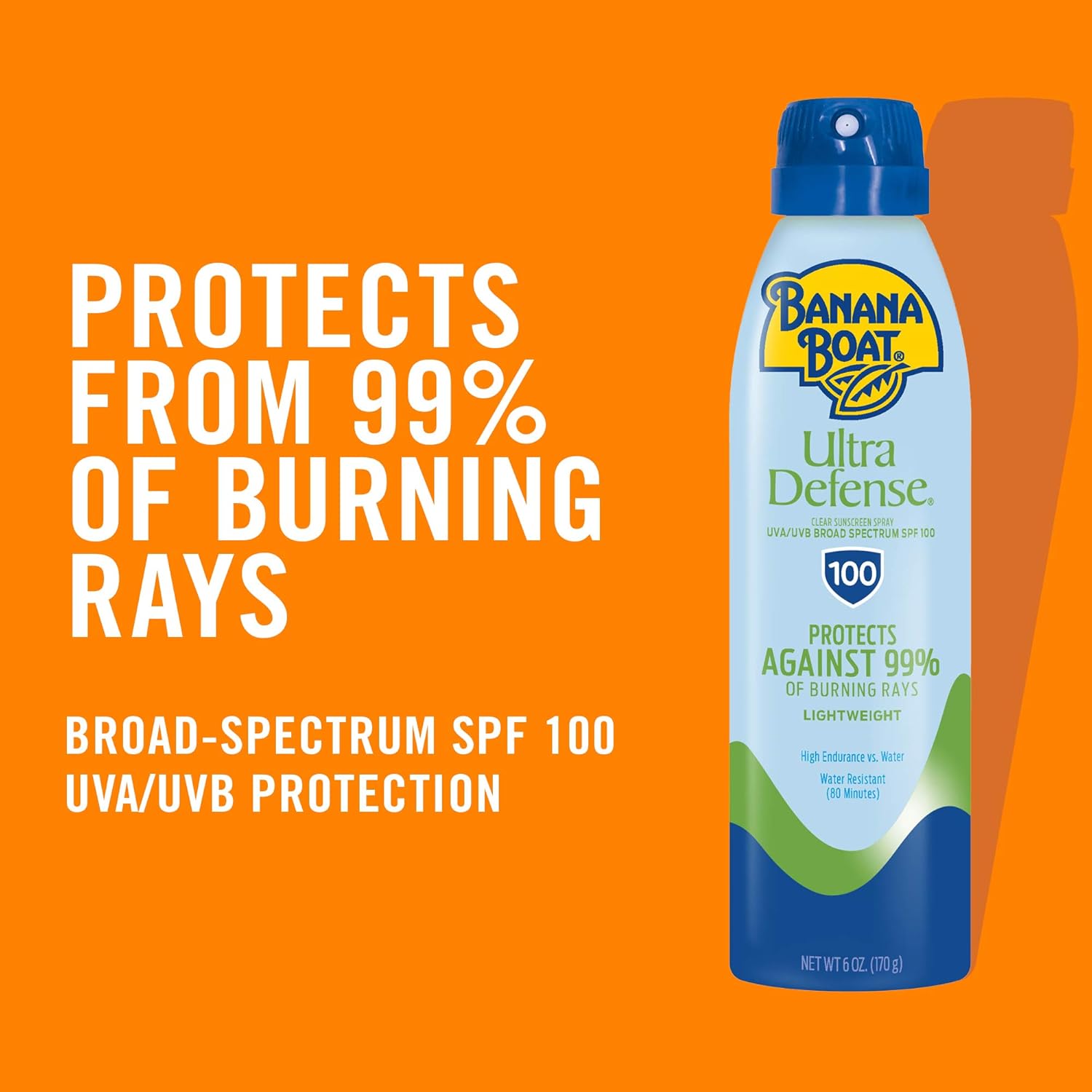 Banana Boat Sunscreen Spray Ultra Defense | SPF 100 | 6 Oz