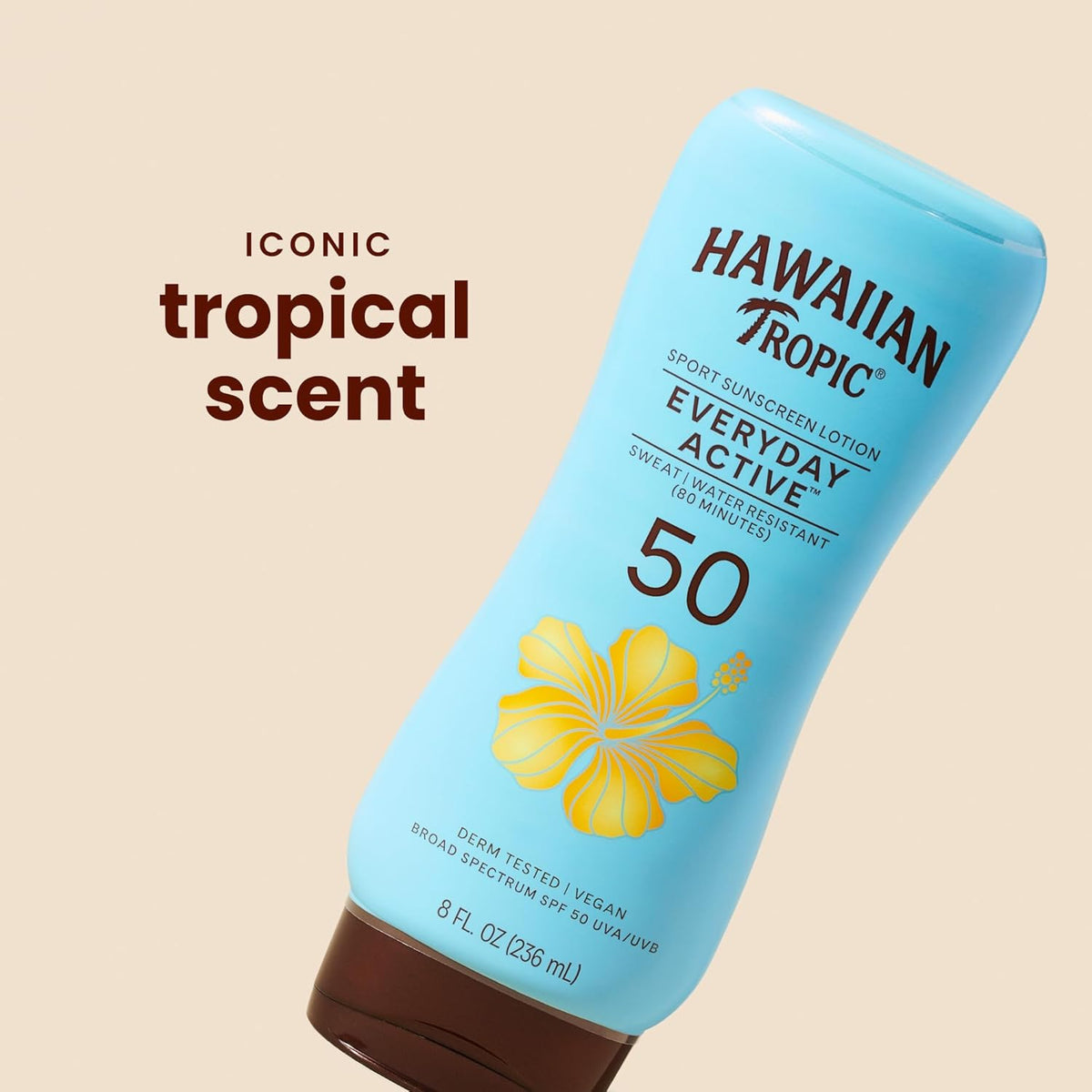 Hawaiian Tropic Sport Sunscreen Lotion Everyday Active SPF 50 | 8 Oz (236 ml)