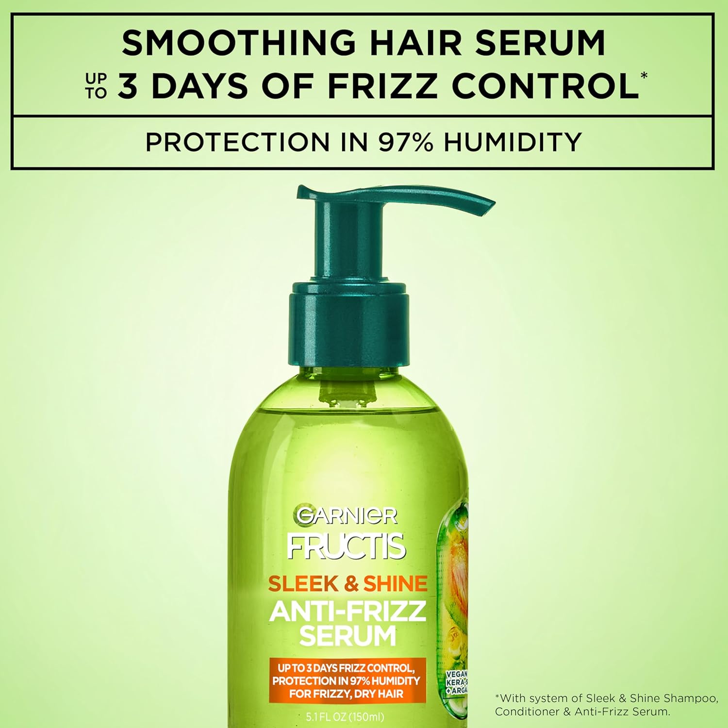Garnier Fructis Sleek & Shine Anti-Frizz Serum | 5.1 Oz (150 ml)