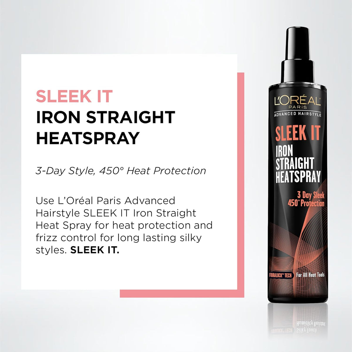 L'Oréal Paris Advanced Hairstyle SLEEK IT Iron Straight Heatspray | 5.7 Oz (169 ml)