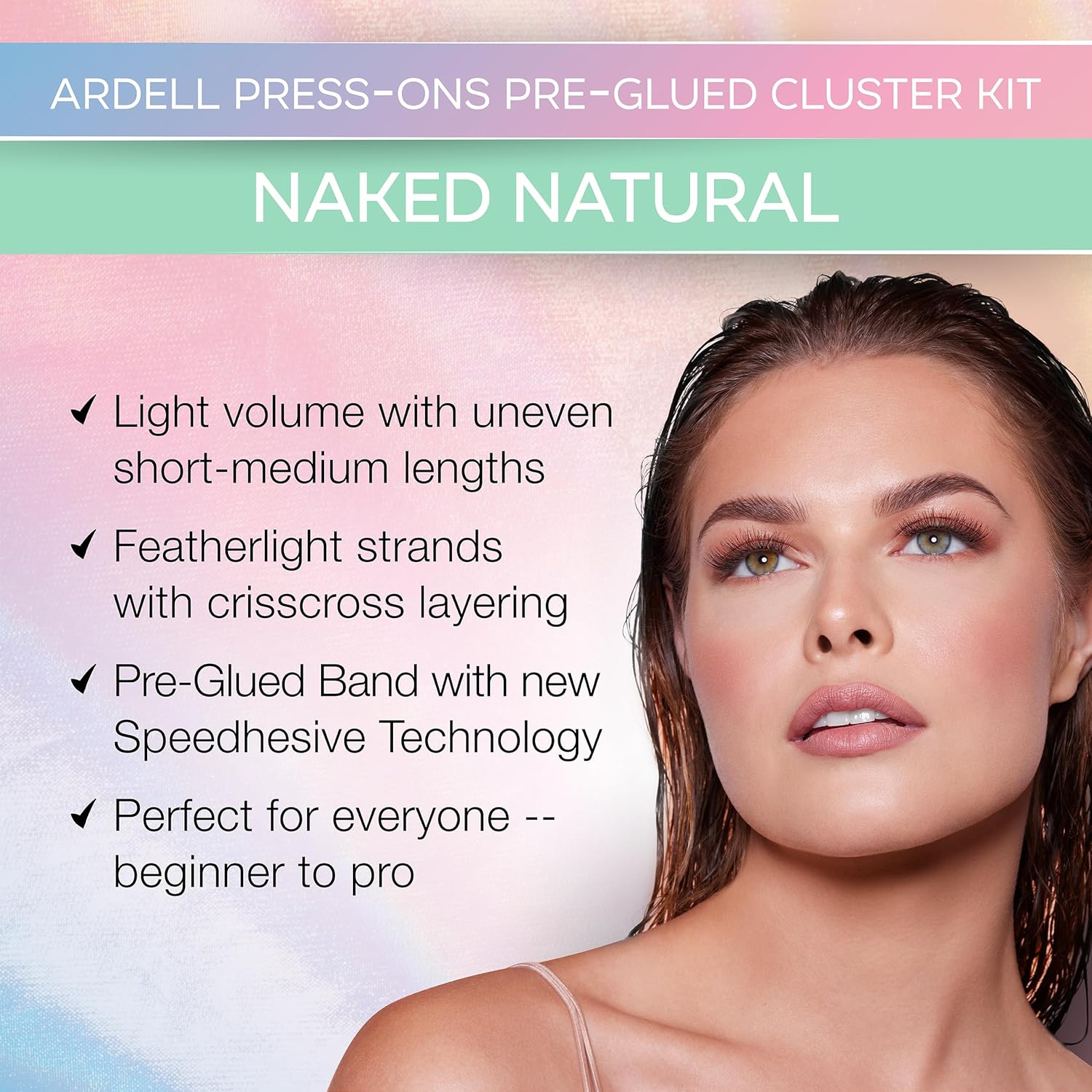 Ardell Naked Press On Pre-Glued Underlash Eyelash Extensions | Assorted Lengths | 30 Lash Clusters