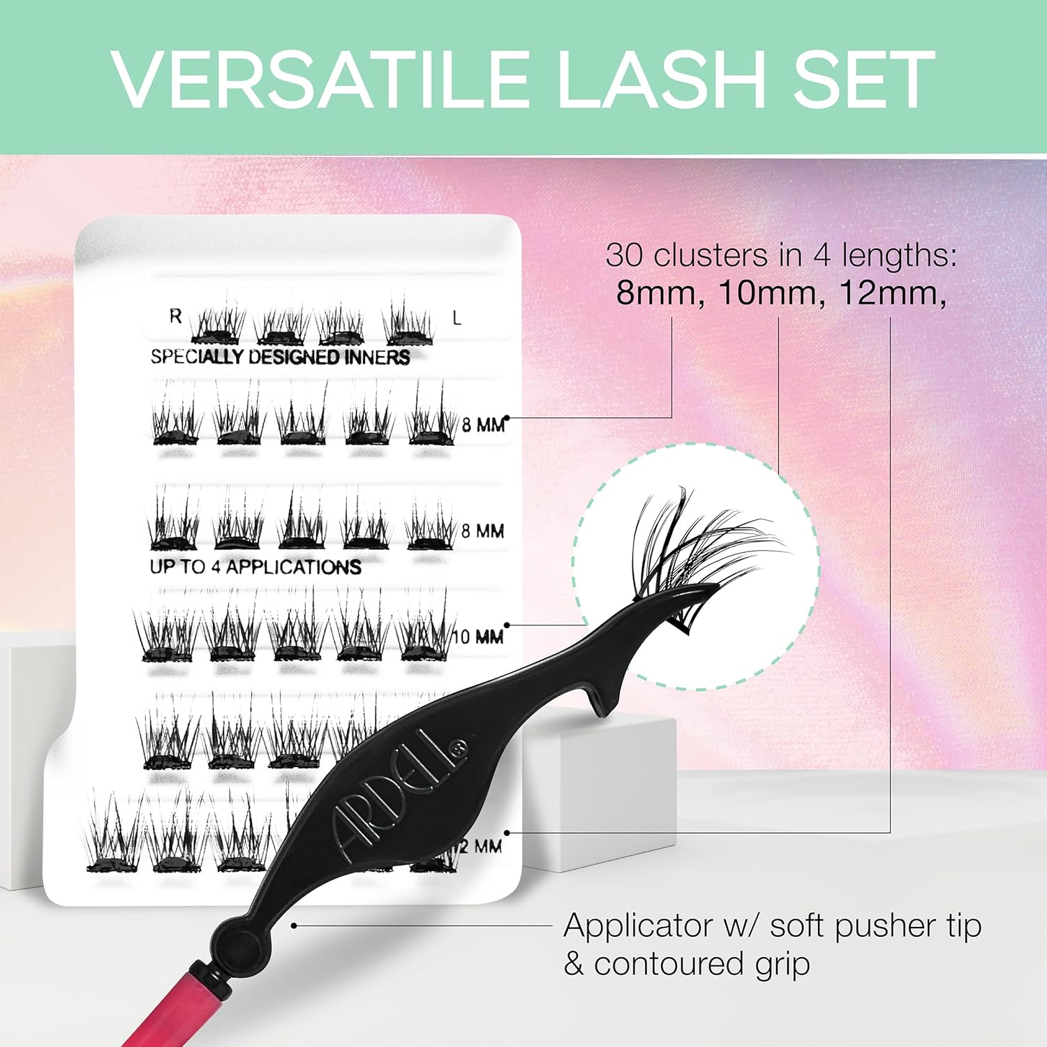 Ardell Naked Press On Pre-Glued Underlash Eyelash Extensions | Assorted Lengths | 30 Lash Clusters