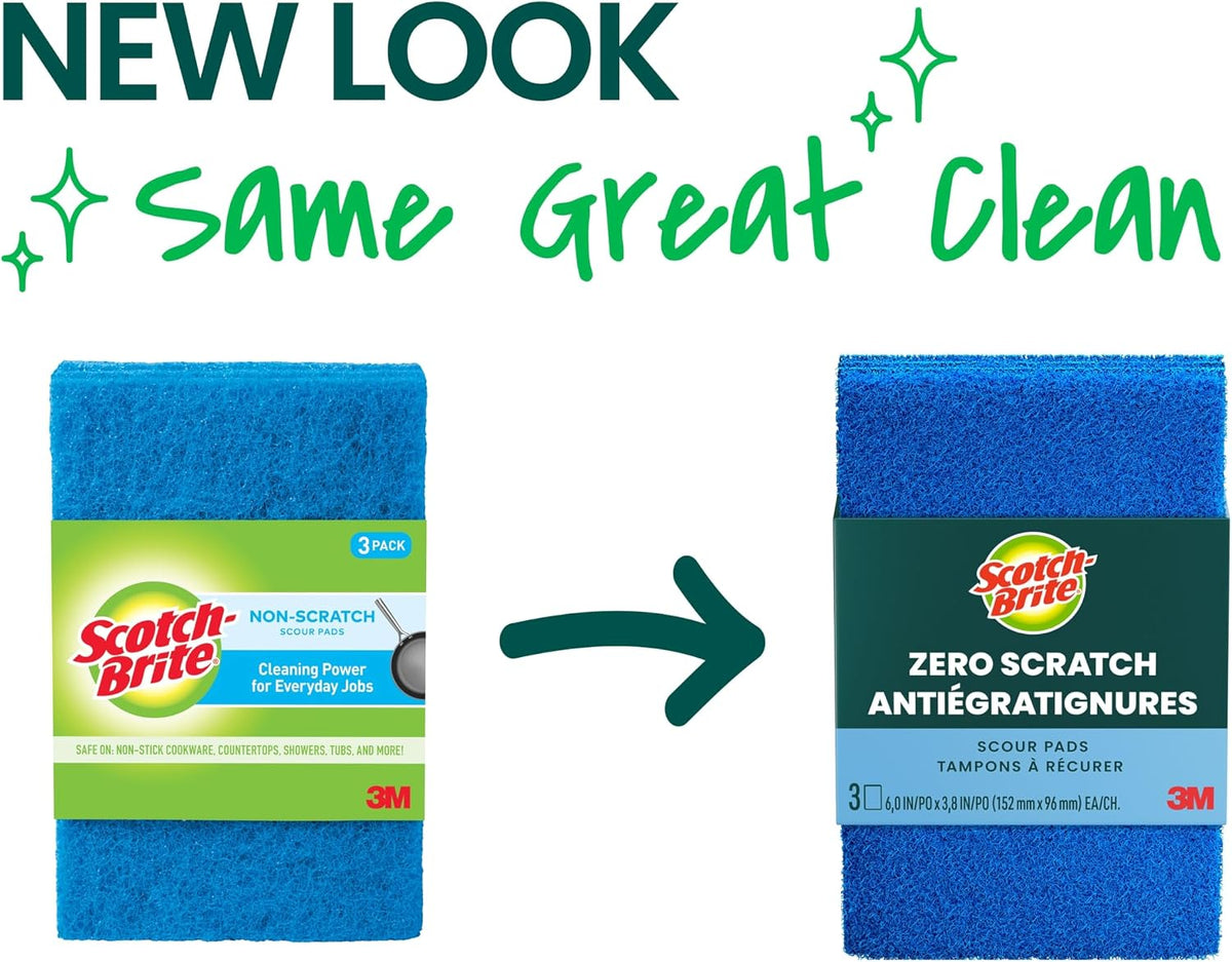 Scotch-Brite Zero Scratch Scour Pads | 3 Pads