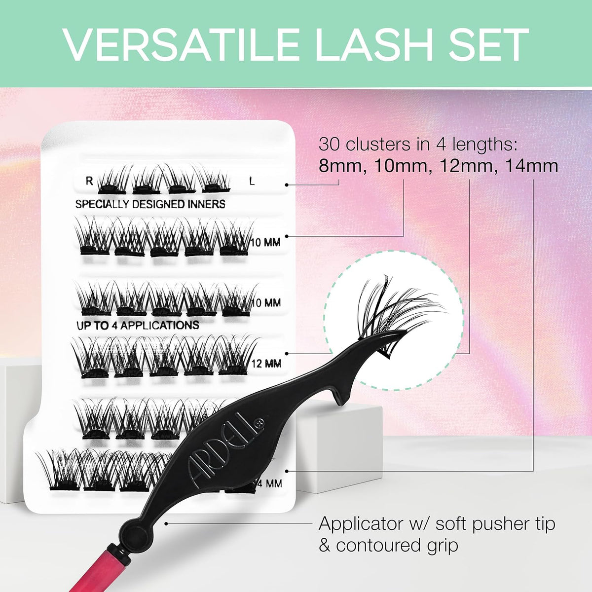 Ardell Press On Pre-Glued Underlash Extensions | Wispies Volume | 30 Lash Clusters