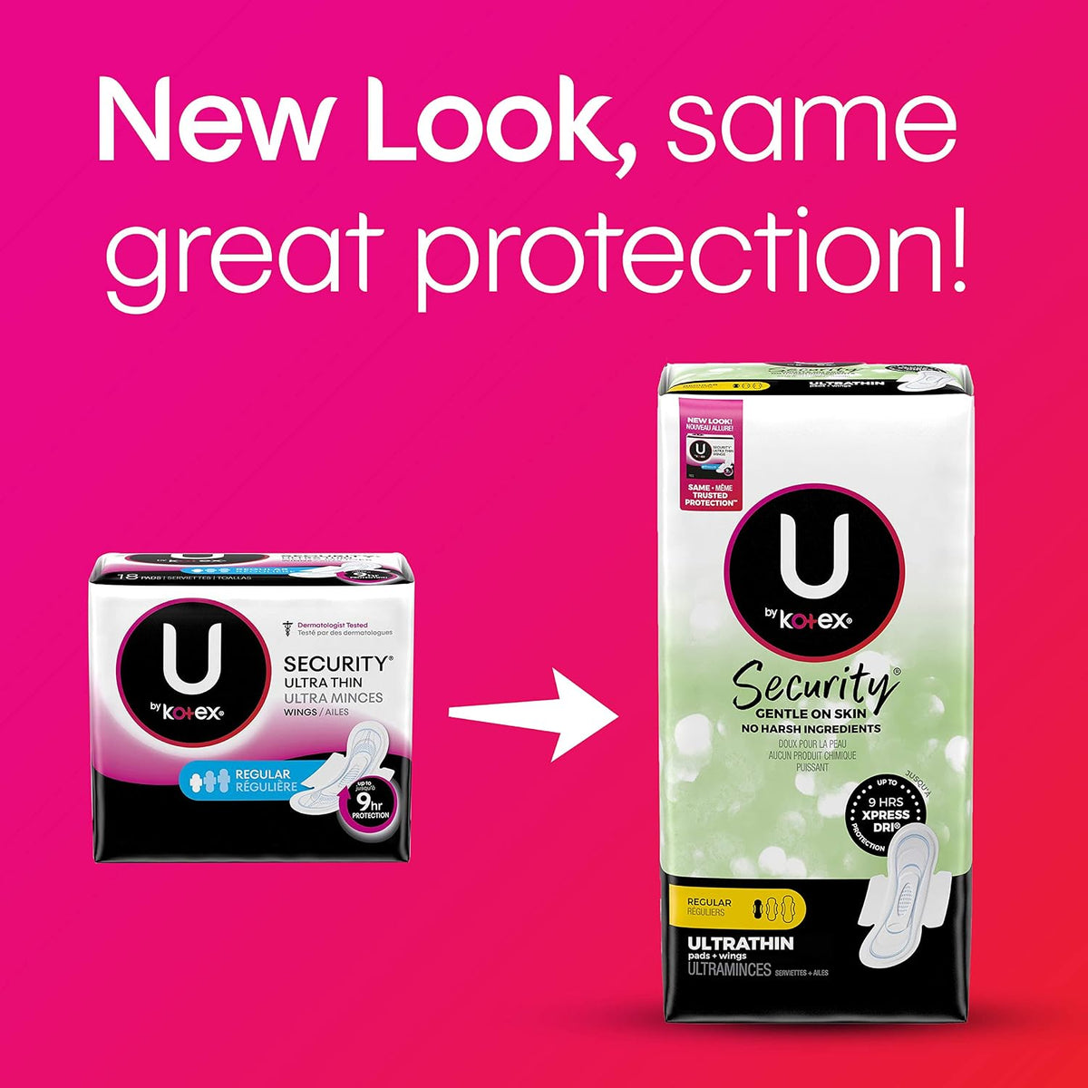 U by Kotex Security Ultra Thin Pads | Regular Absorbency | 36 Pads