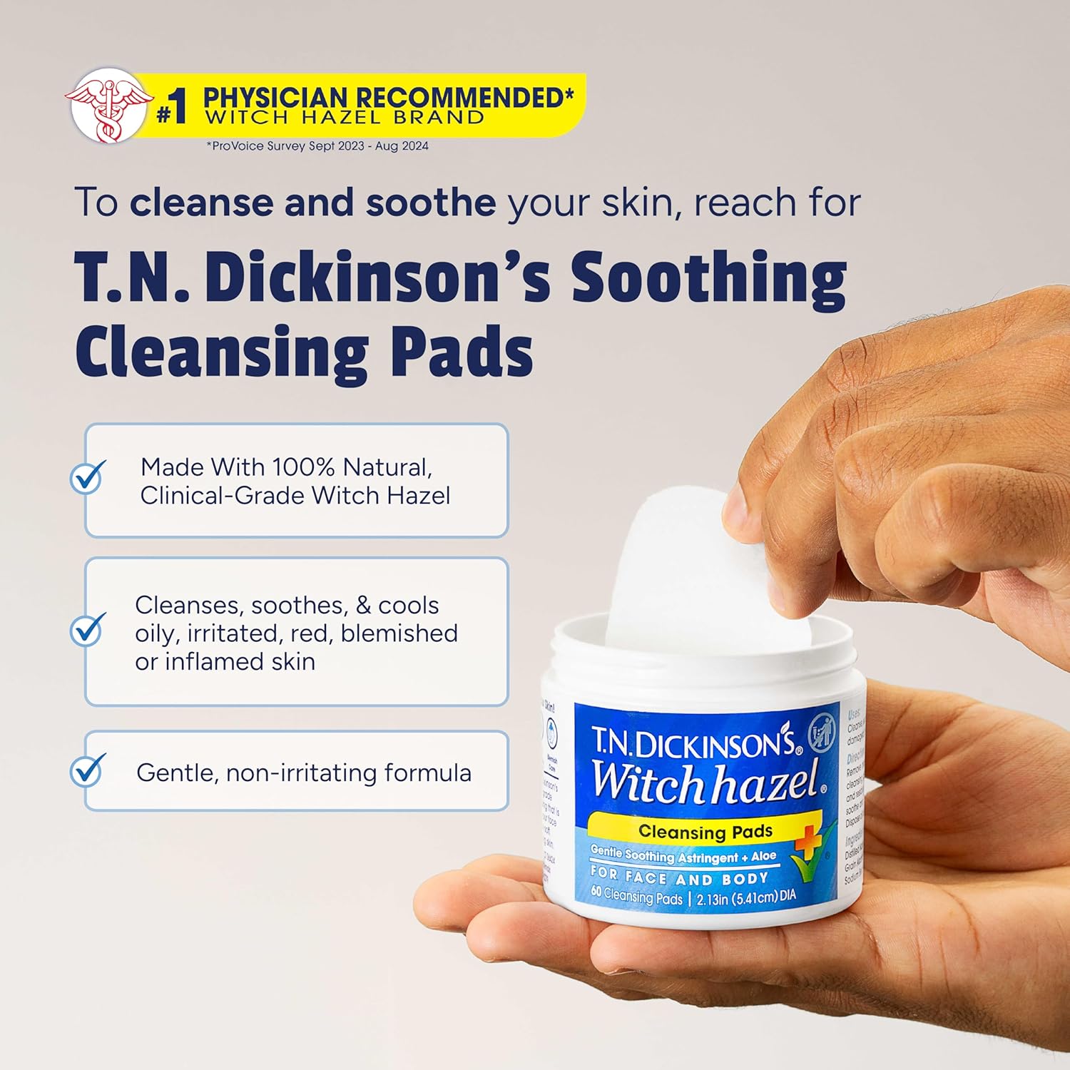 T.N. Dickinson's Witch Hazel Cleansing Pads | 60 count