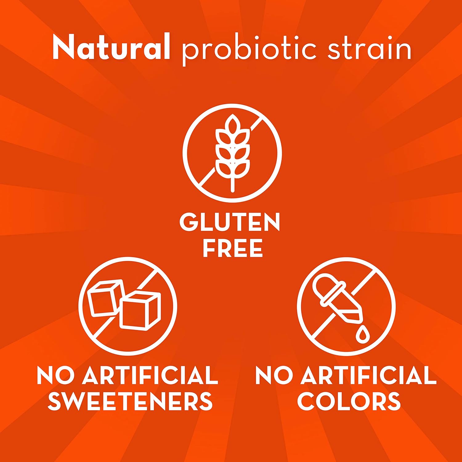 Align chewable is a natural probiotic strain - gluten free, no artificial sweeteners and no artificial colours. 