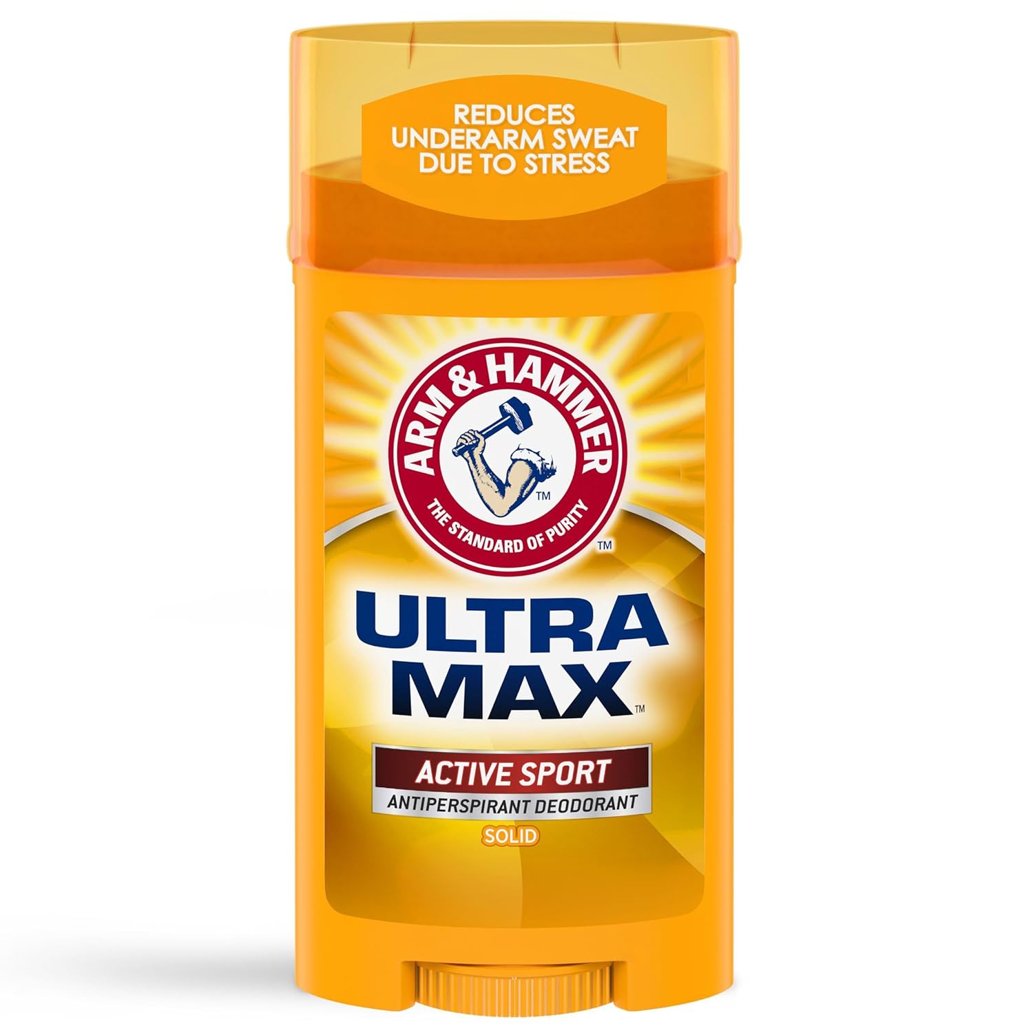 Arm & Hammer Ultra Max antiperspirant deodorant, active sport scent - reduces underarm sweat due to stress. 