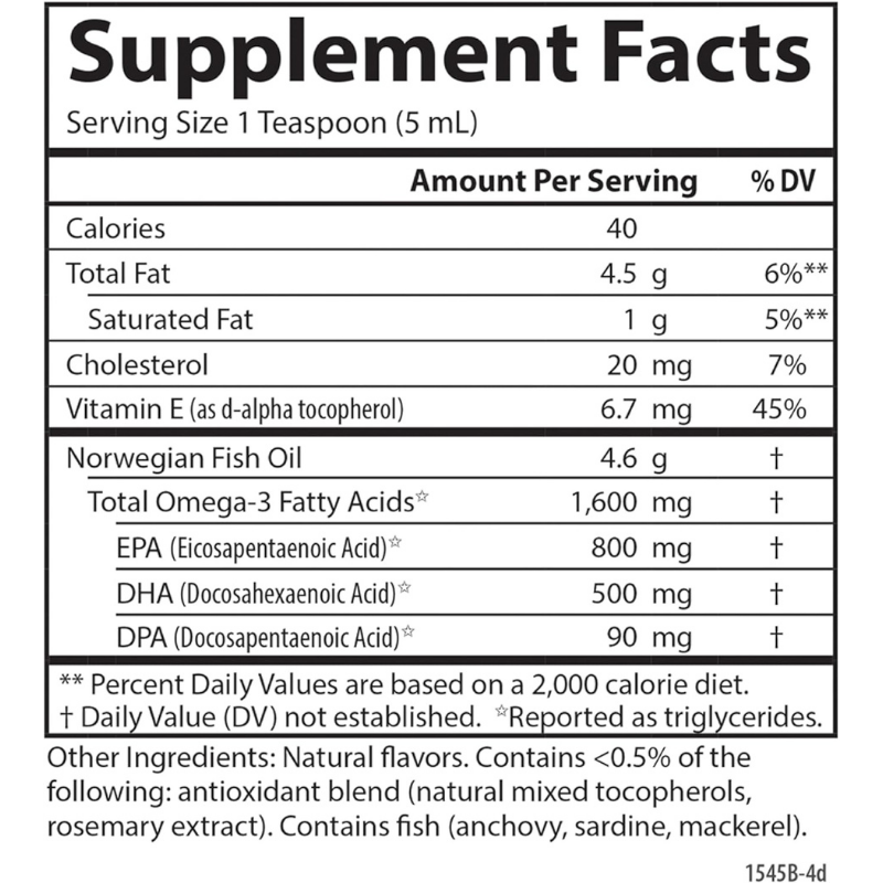 Carlsons fish oil contains omega 3 and vitamin e